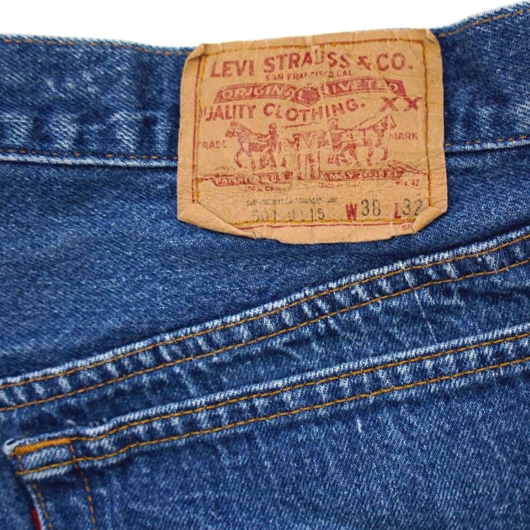 Levi's × Vintage Vintage 80s Levi's 501 Reworked Cutoff Denim Shorts 37 Size US 37 - 4 Thumbnail