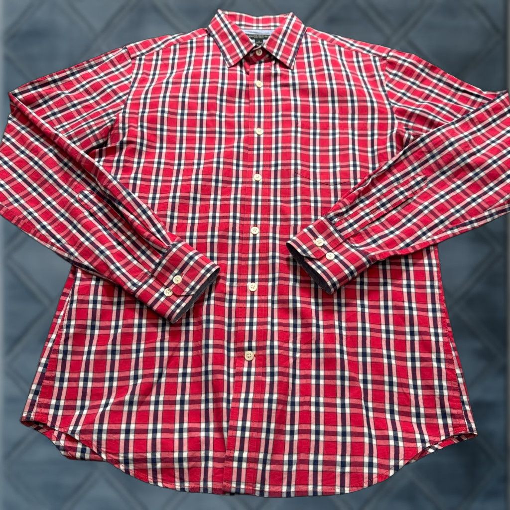 Banana Republic Banana Republic Shirt Mens Small Red Plaid Button Up Cotton Preppy Slim Size US S / EU 44-46 / 1 - 1 Thumbnail