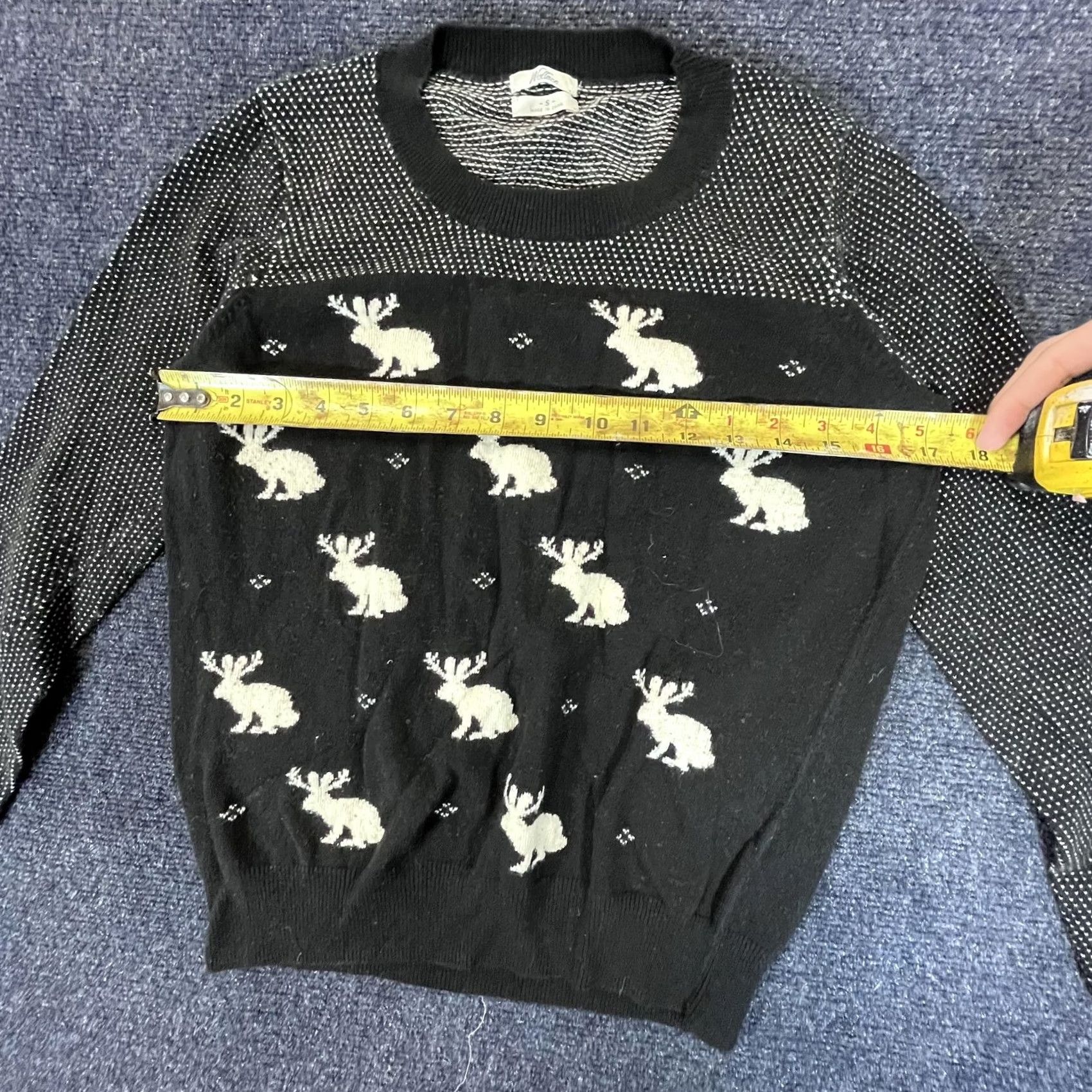 MZ Wallace Wallace Black Sweater Womens Small Jackalope Animal Print Crewneck Pullover Size S / US 4 / IT 40 - 3 Thumbnail