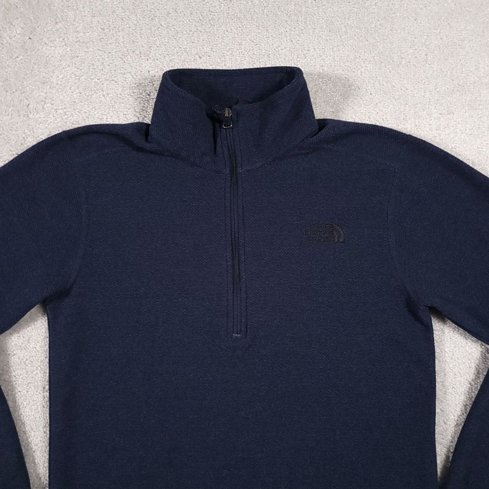 The North Face The North Face 1/2 Zip Shirt Mens Small Blue Textured Knit Fleece Lined Heavy Size US S / EU 44-46 / 1 - 3 Thumbnail