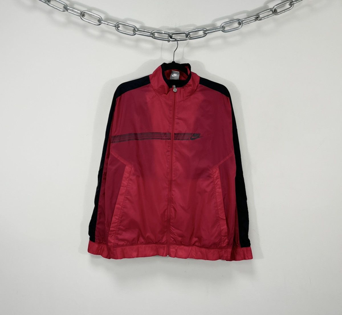 Nike Vintage Nike Y2K Retro Burgundy Full Zip Nylon Track Jacket Size US L / EU 52-54 / 3 - 1 Thumbnail
