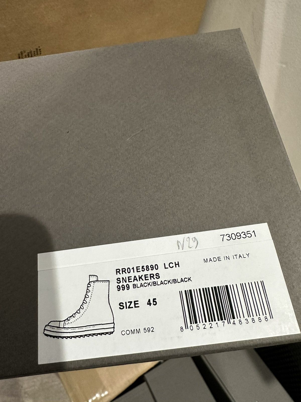 Rick Owens RICK OWENS - Hi Sneaks Black Black Size US 12 / EU 45 - 8 Thumbnail