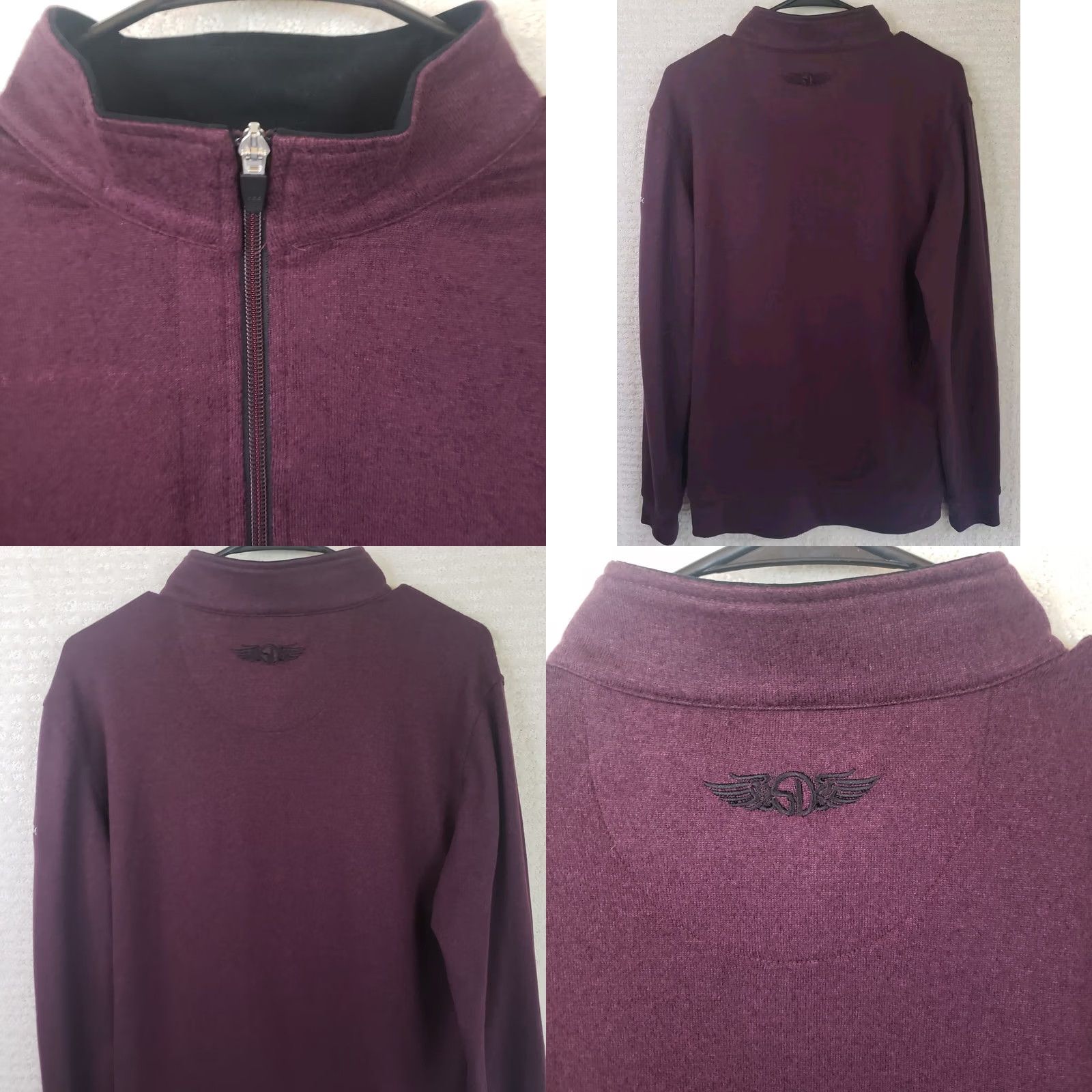 Logo 7 Straight Down Men Pullover Sweater M Maroon Long Sleeve 1/4 Zip Logo Embroidered Mock Neck Knit Casual Workwear Golf Outdoor Men Size US M / EU 48-50 / 2 - 8 Thumbnail