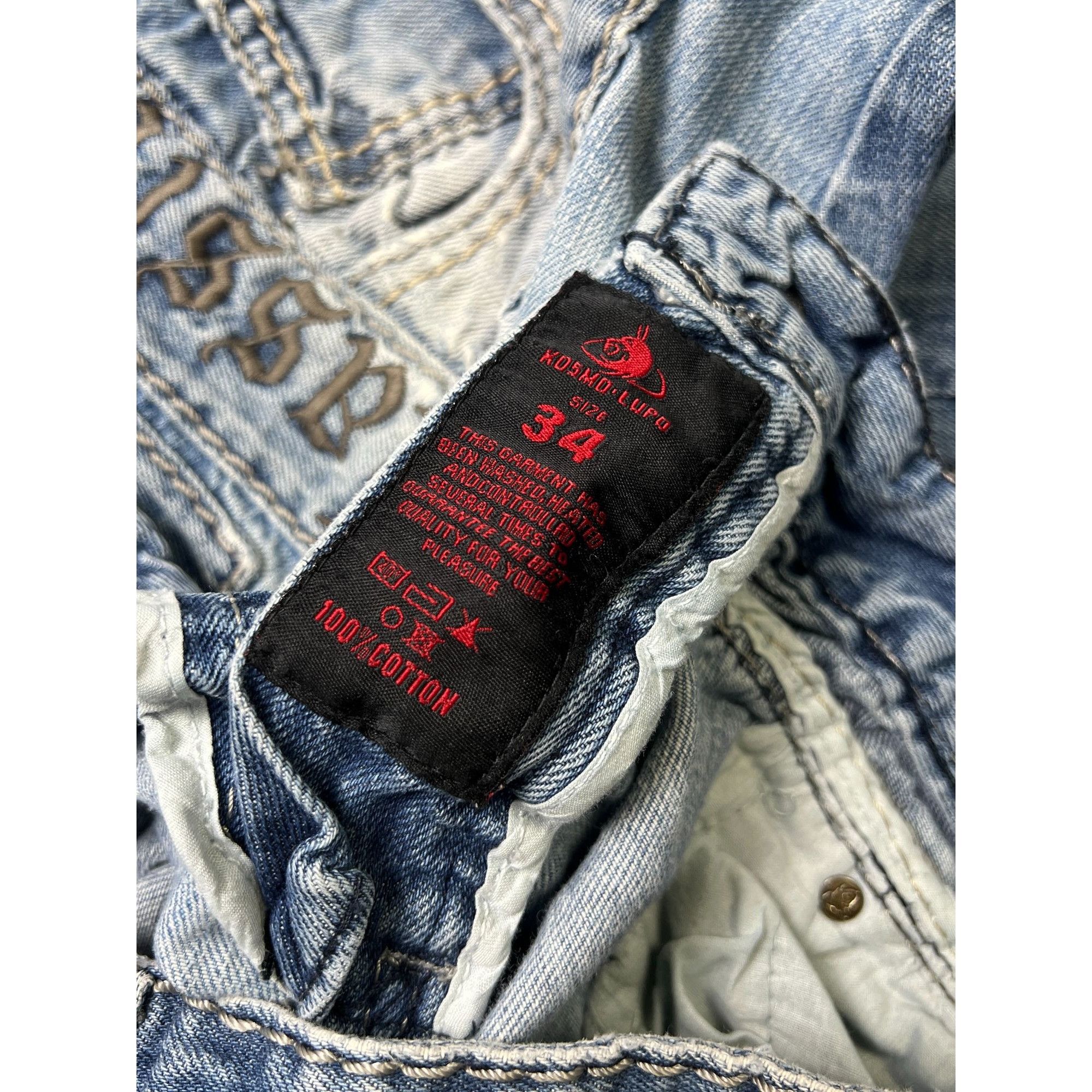 Other K&M Kosmolupo Embroidered Vintage Rap Jeans (Y1037) Size US 34 / EU 50 - 14 Thumbnail