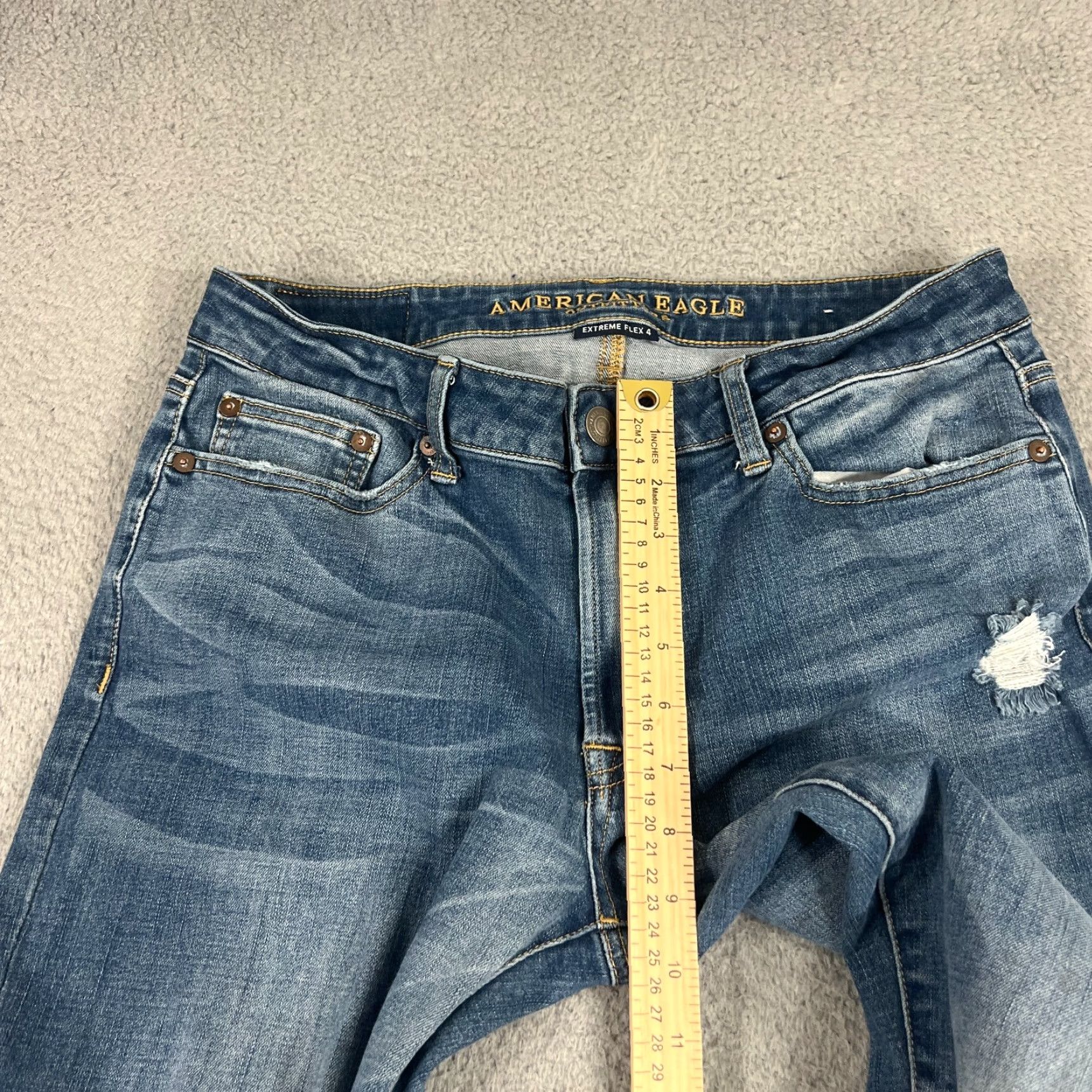 American Eagle Outfitters American Eagle Jeans Mens 32X30 Blue Distressed Actual Slim Flex 4 Size US 32 / EU 48 - 6 Thumbnail
