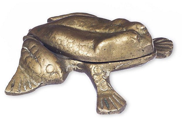 Designer Brass Frog Trinket Box Size ONE SIZE - 1 Thumbnail