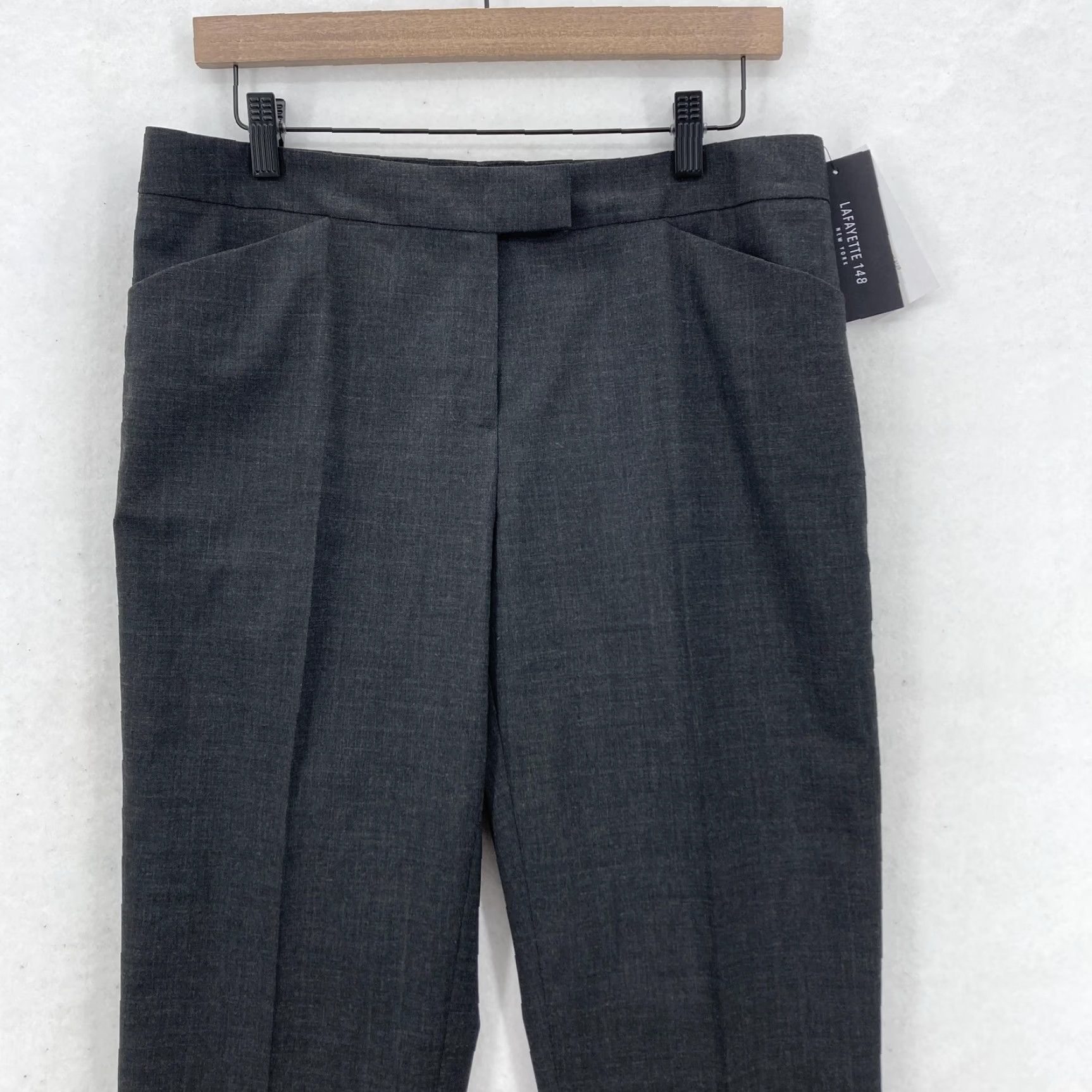 Vintage Lafayette 148 New York Pants Womens 8 Smoke Virgin Wool Stretch Dress NWT Size 30" / US 8 / IT 44 - 2 Thumbnail