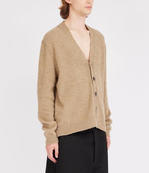 Maison Margiela o1bcso1str0526 Wool & Cotton Piling Cardigan in Beige Size US L / EU 52-54 / 3 - 3 Thumbnail