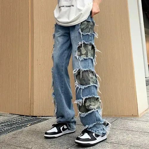image of Stacked Ripped Jeans, Men's (Size 32)