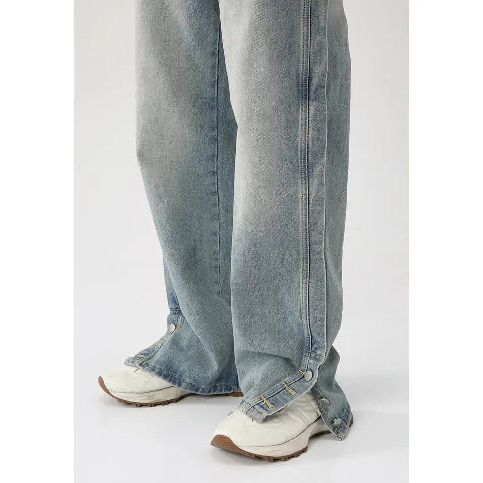 Japanese Brand Retro loose straight leg micro flared jeans Size US 32 / EU 48 - 3 Thumbnail