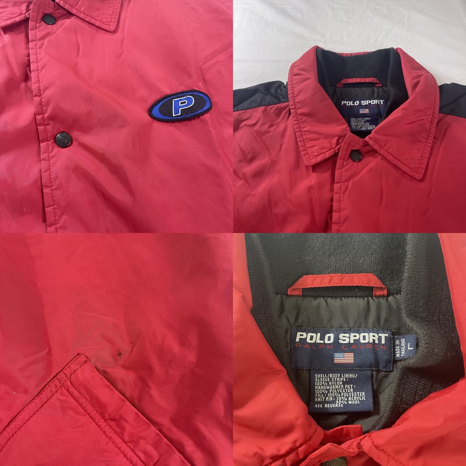Ralph Lauren VINTAGE Ralph Lauren Polo Sport Windbreaker Jacket Mens L Red Patch Logo 90s Jeans? Size US L / EU 52-54 / 3 - 9 Thumbnail