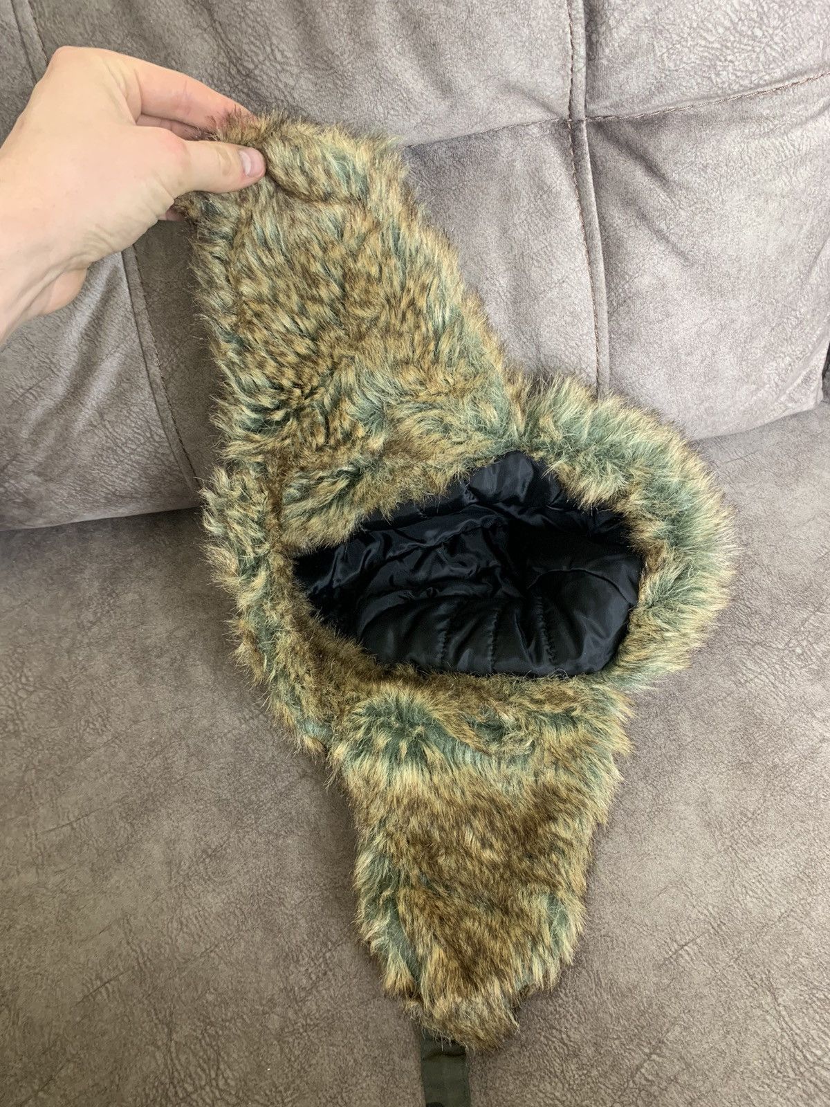 Japanese Brand Y2K Camo Ushanka Hat Size ONE SIZE - 10 Thumbnail