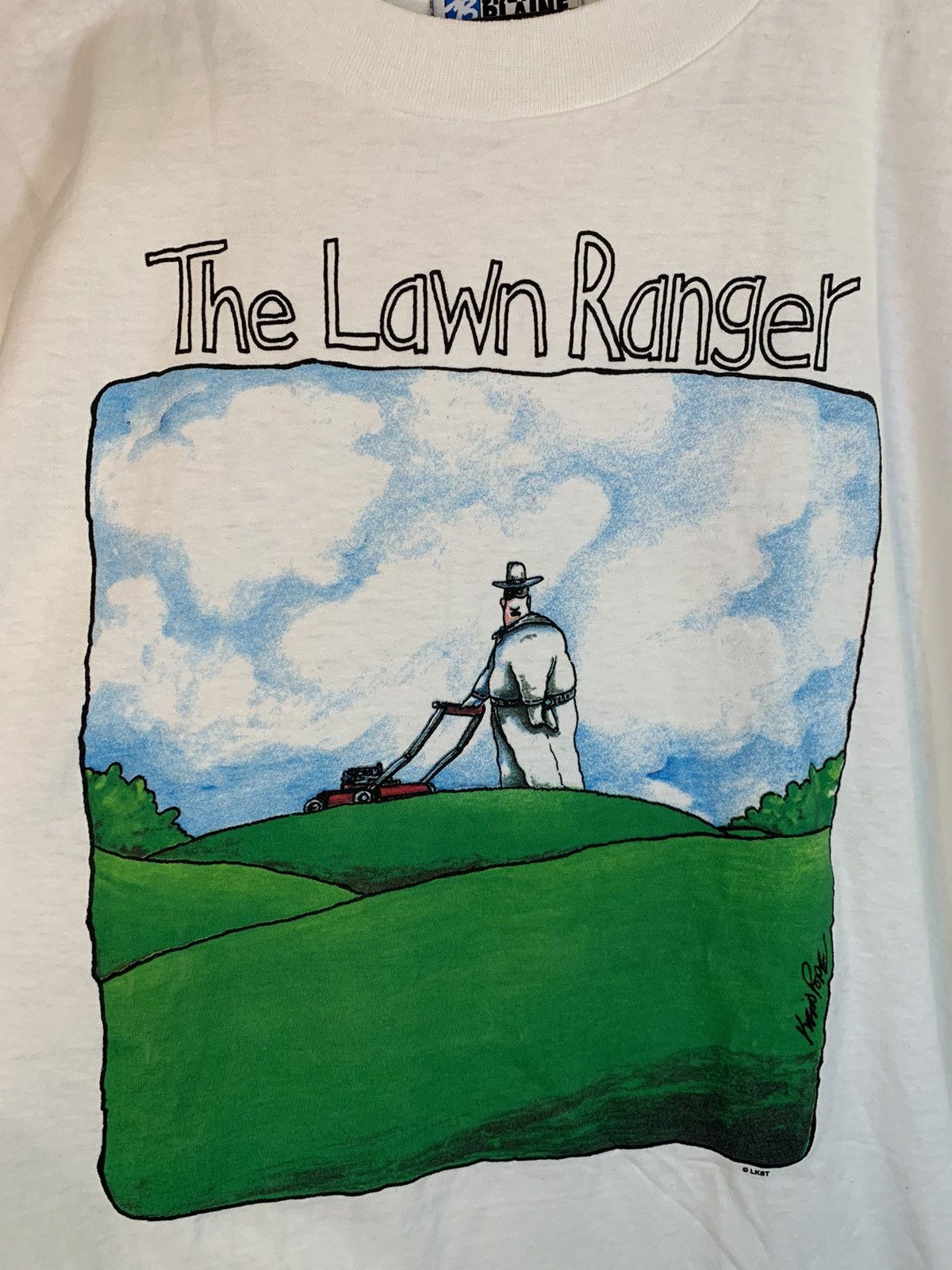 Vintage RARE* Vintage 90s The Far Side Lawn Ranger Comic Humor Shirt Size US XL / EU 56 / 4 - 2 Thumbnail
