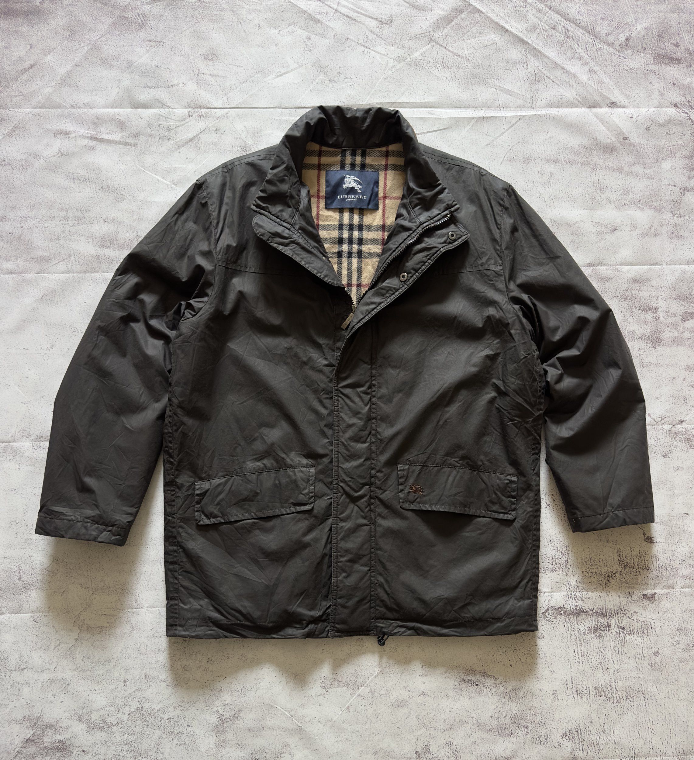 Burberry Burberry Witt Lake Waxed Cotton Field Jacket Nova Check sz.L Size US L / EU 52-54 / 3 - 2 Thumbnail