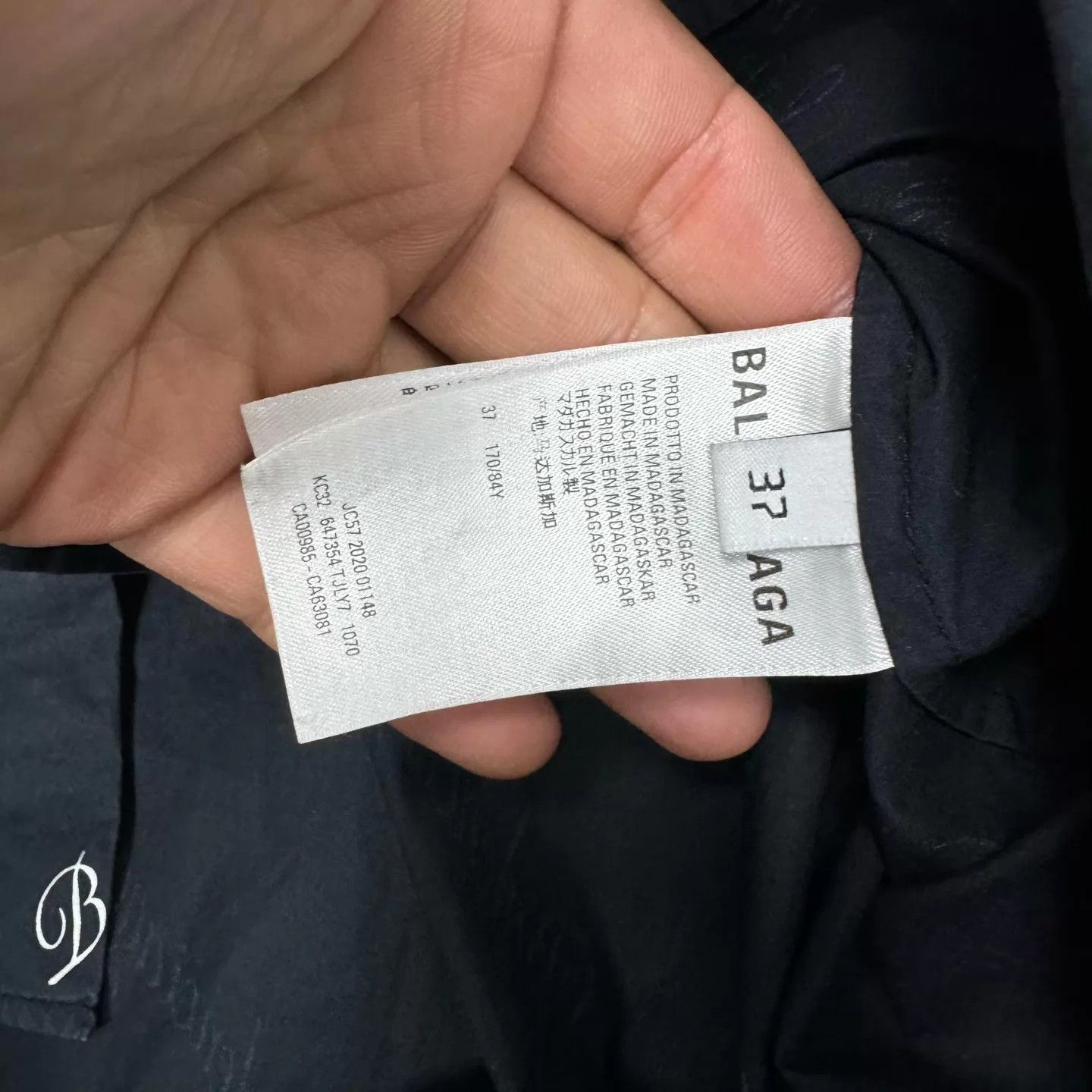Balenciaga Balenciaga All Over Print Navy Blue Short Sleeve Shirt 37 Xs Size US XS / EU 42 / 0 - 7 Thumbnail
