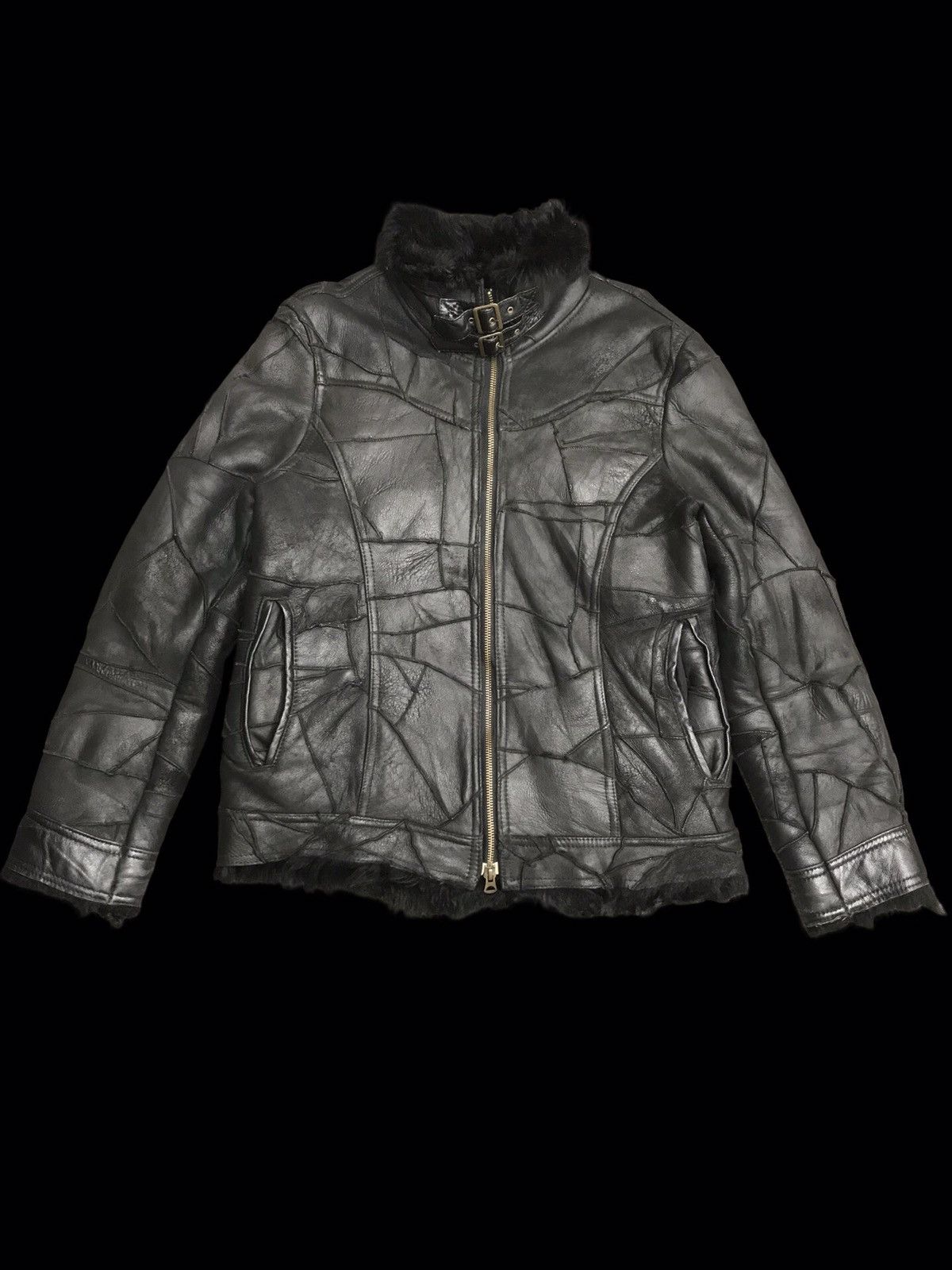 Japanese Brand 💥ARCHIVAL💥Vie Homme Ve Femme Patch Goatskin Leather Jacket Size US S / EU 44-46 / 1 - 1 Thumbnail