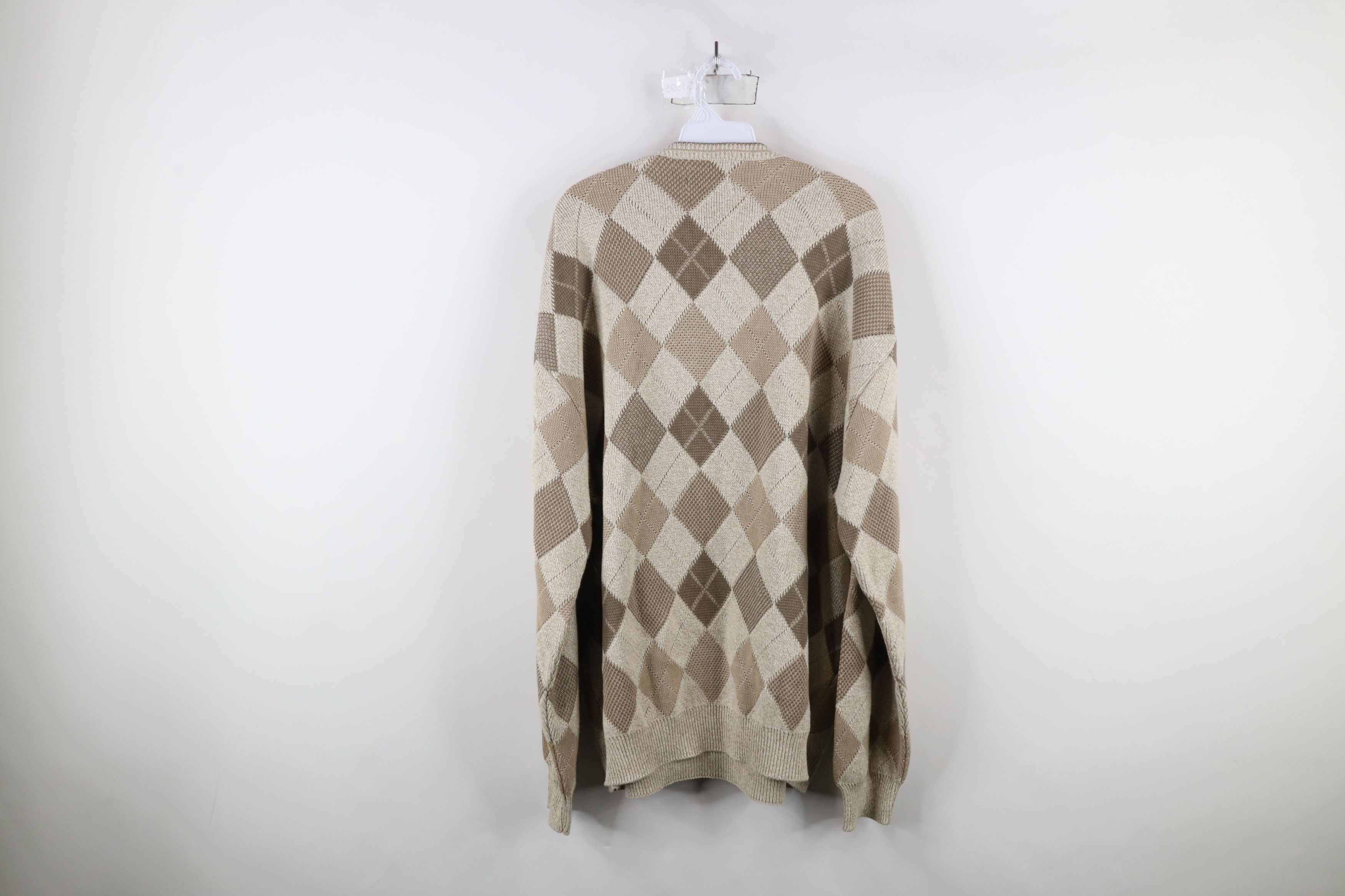 Vintage Vintage 90s Streetwear Argyle Diamond V-Neck Sweater USA Size US XL / EU 56 / 4 - 11 Thumbnail