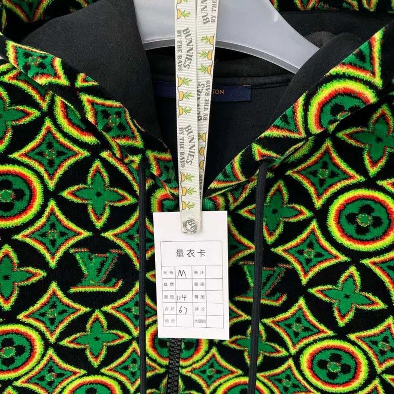 Louis Vuitton Louis Vuitton Jamaica Flocked Patchwork Full Print Zip Hoo Size US M / EU 48-50 / 2 - 6 Thumbnail