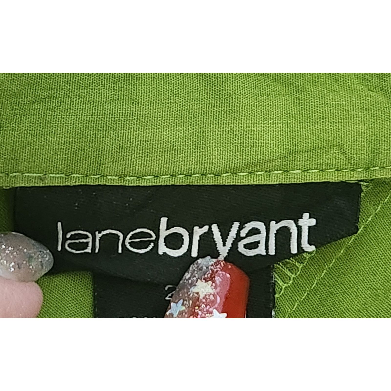 Other Lane Bryant Green Button Up Short Sleeves Top 22 Stretch Size 3XL / US 20-22 - 4 Thumbnail