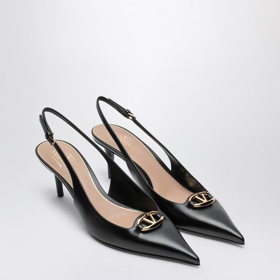 Valentino o1d2blof1024 V Logo Slingback in Black Size US 11 / IT 41 - 2 Thumbnail