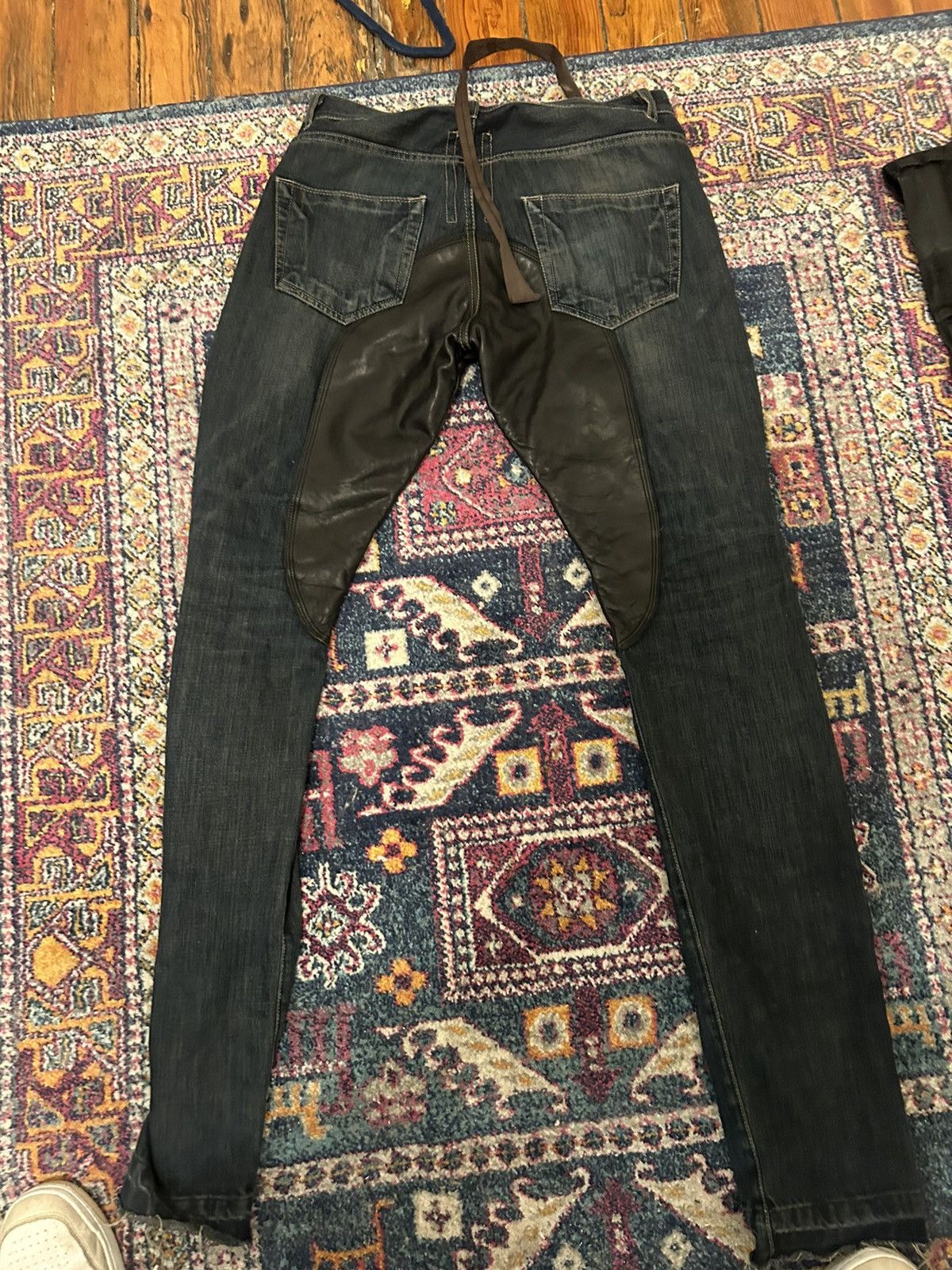 Rick Owens Rick Owens rare leather chap Detroits dirty Blu Size US 31 - 3 Thumbnail