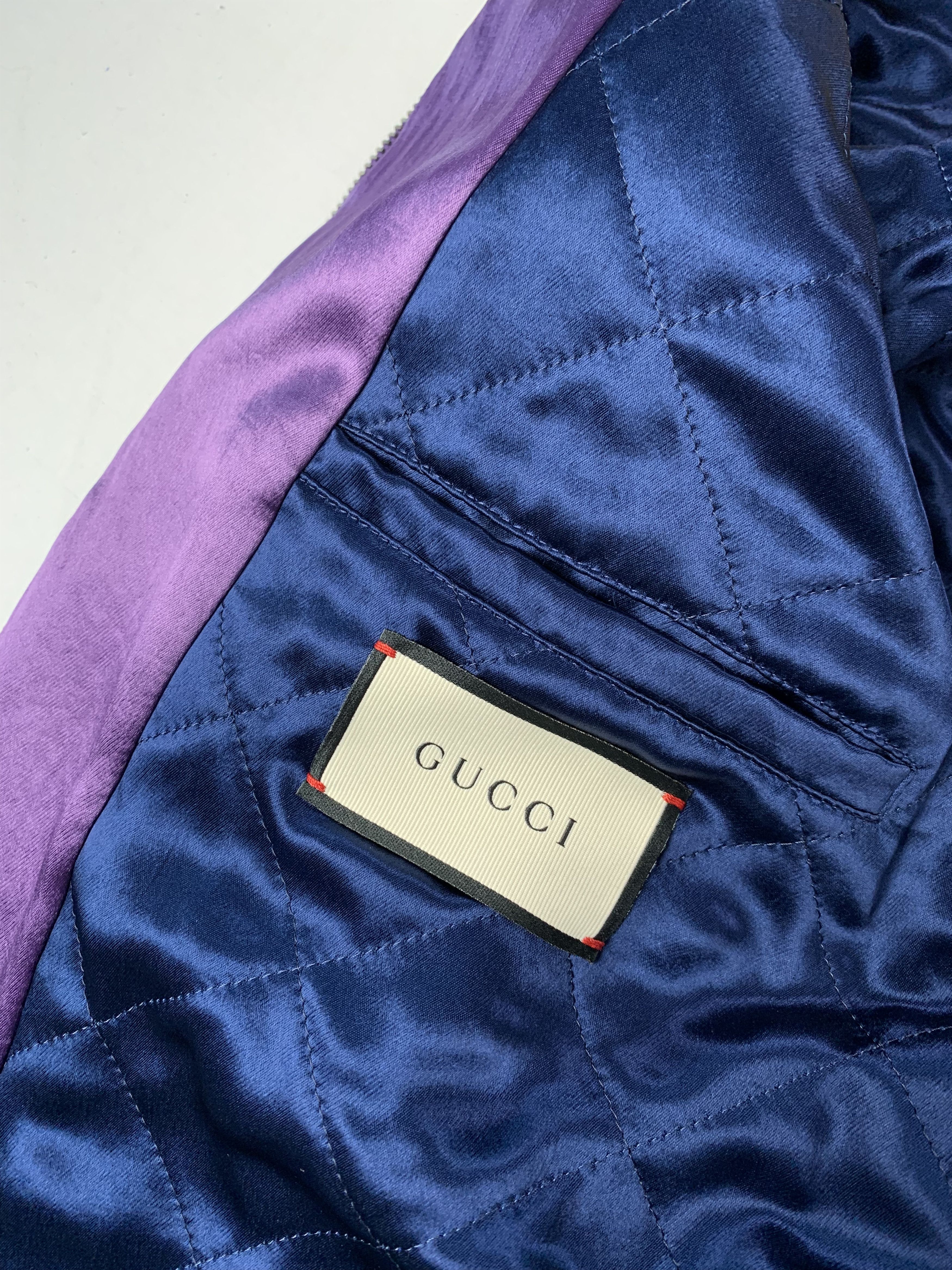Gucci Gucci Silk Purple Dog & Cat Bomber Jacket Size US L / EU 52-54 / 3 - 9 Thumbnail