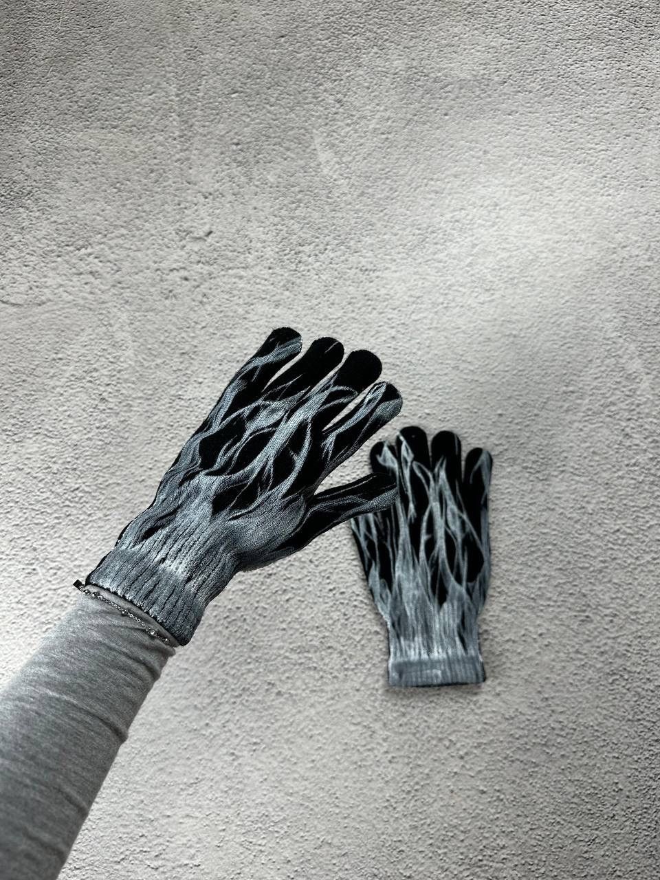 Japanese Brand Shadowflame Knit Gloves Ghostfire Grip Dark Spark Opium Y2K Size ONE SIZE - 1 Thumbnail