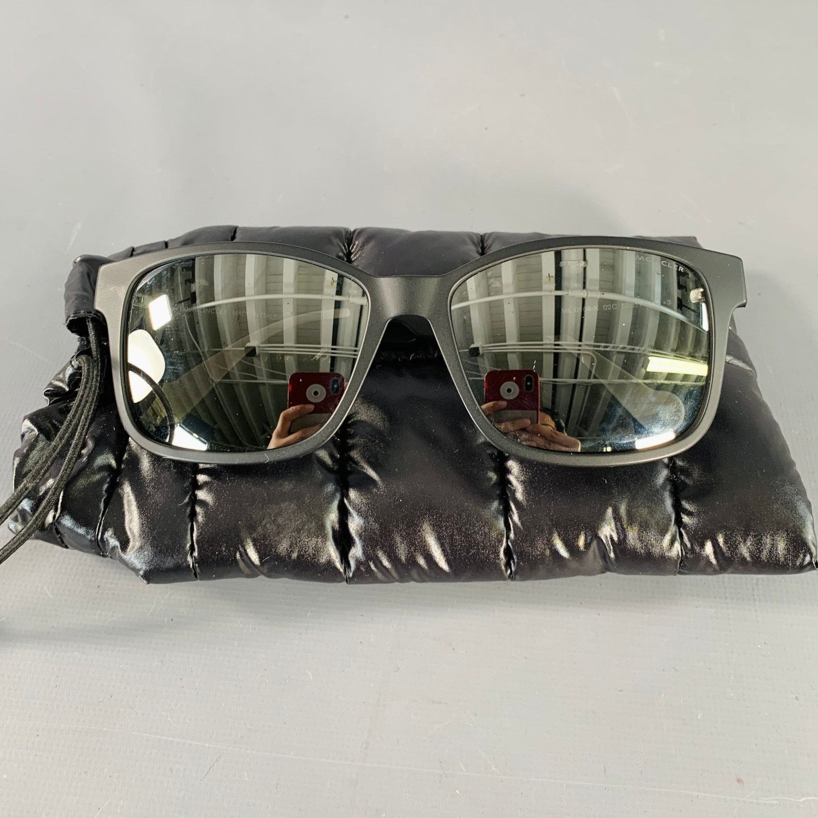 Moncler MONCLER Black Acetate Square Mirrored Sunglasses Size ONE SIZE - 9 Thumbnail