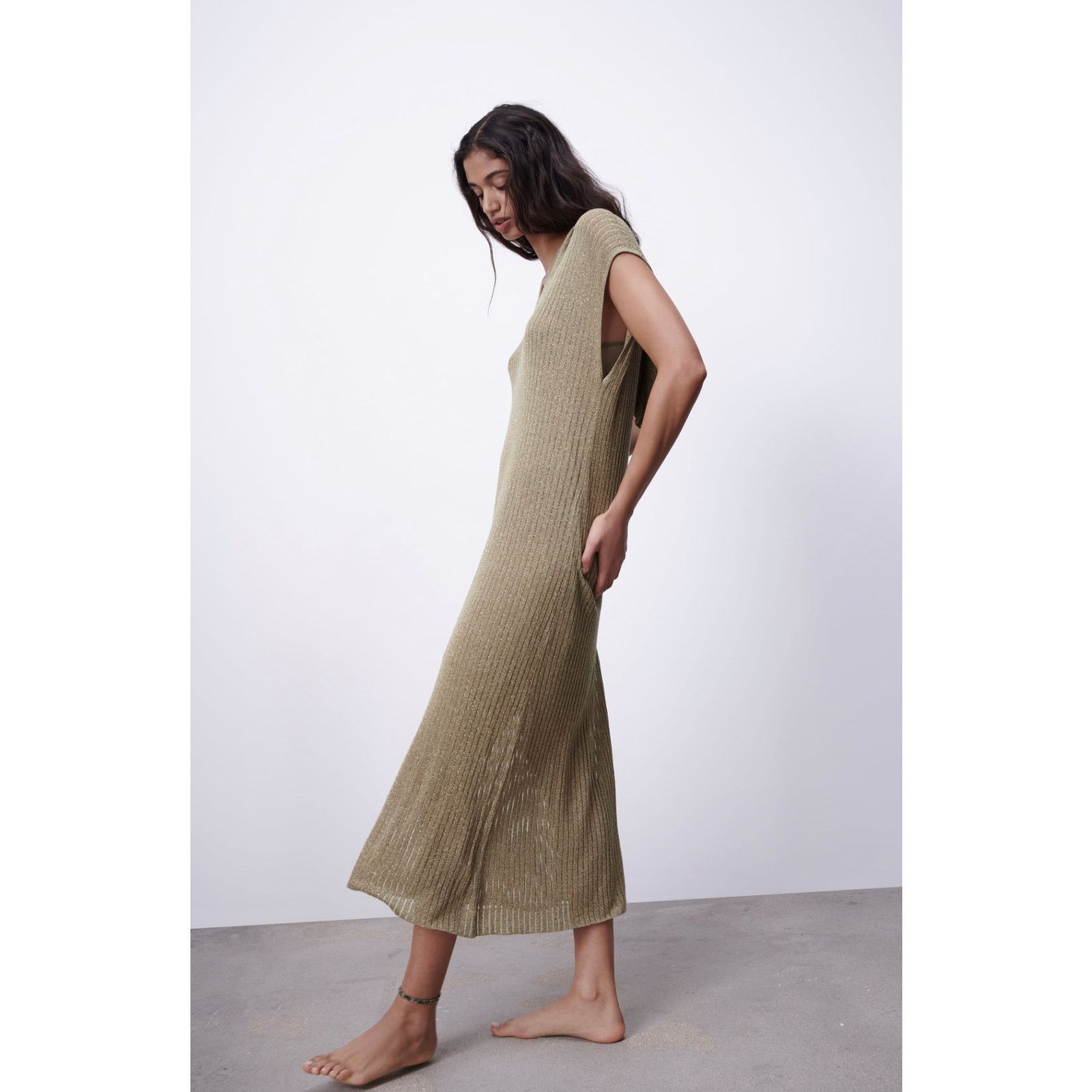 Zara ZARA METALLIC THREAD KNIT TUNIC Size S / US 4 / IT 40 - 4 Thumbnail