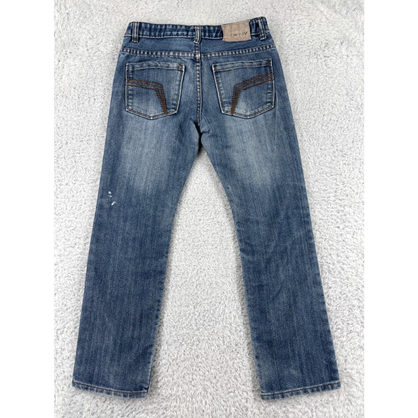 DKNY DKNY Women's Jeans Pants Size 12 Blue Denim Mid Rise 5-Pocket Straight Fit Cotton Blend Size 34" / US 12 / IT 48 - 2 Thumbnail