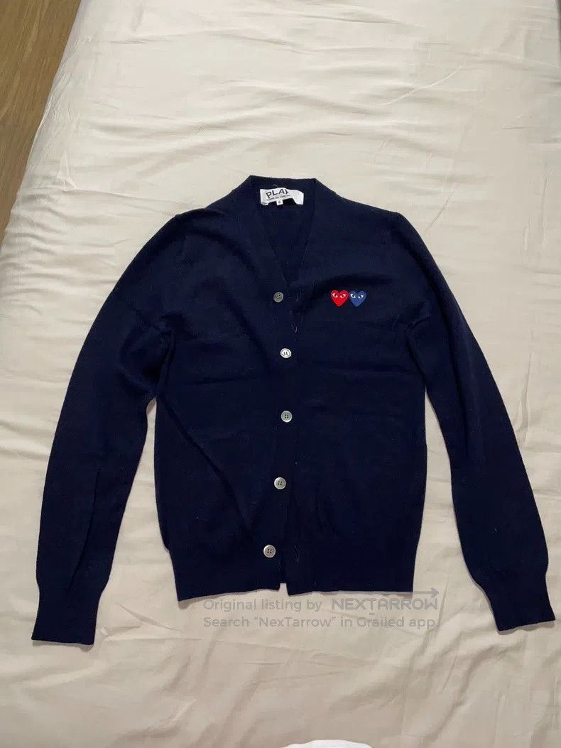 Comme des Garcons Comme Des Garcons Double Heart Knit Cardigan Size S / US 4 / IT 40 - 1 Thumbnail