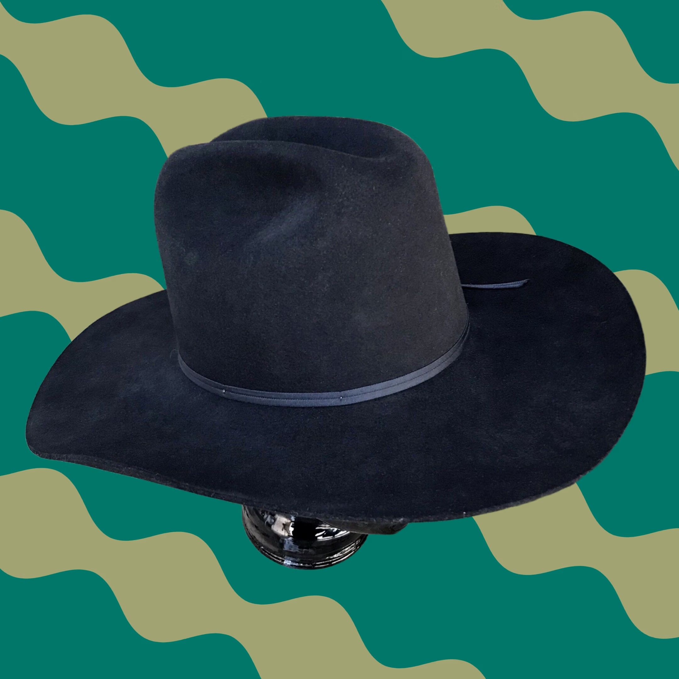 FELT Charlie 1 Horse Black Western Rodeo Horseshoe Ribbon Band 4x Fur Felt Hat 7 Mens Womens Unisex Cowboy Hat Size ONE SIZE - 1 Thumbnail