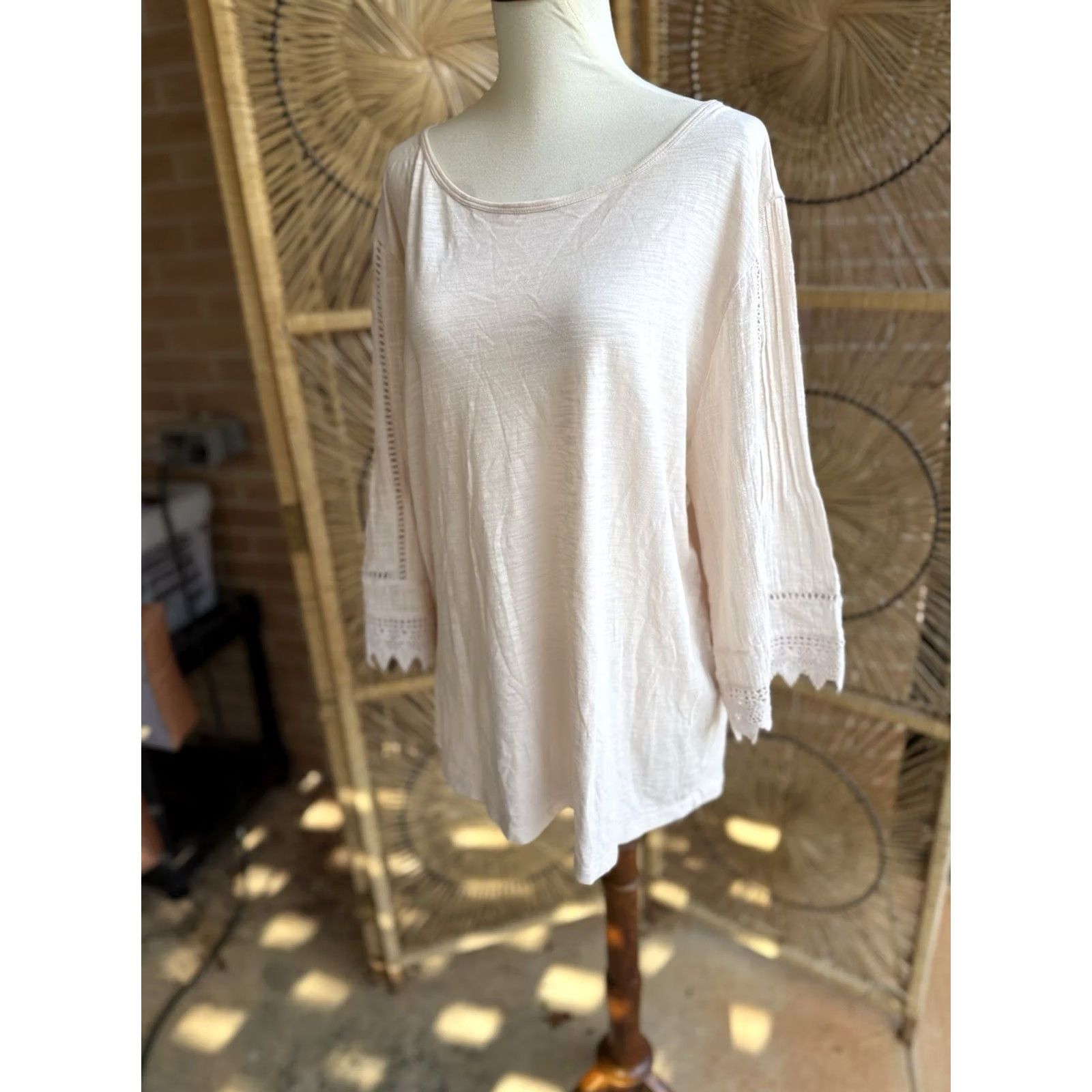 J. Jill VINTAGE? j jill Large Light Pink Boho Blouse Top Women L EUC Size L / US 10 / IT 46 - 2 Thumbnail