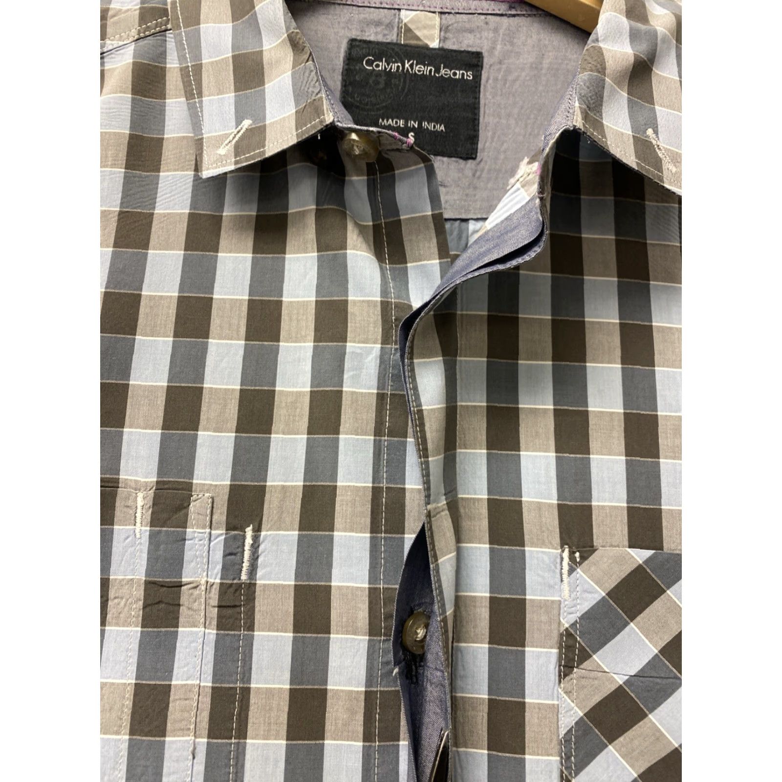 Calvin Klein Calvin Klein Dress Shirt Men’s S Multicolor 100% Cotton Non-Iron Long Sleeve Size 36R - 4 Thumbnail