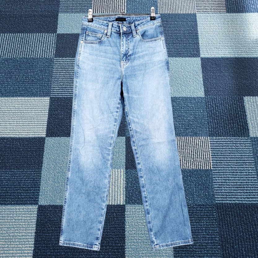 Uniqlo Uniqlo Jeans Womens Blue Mid Rise Straight Leg Slim Fit Stretch Denim Size 23 Kaihara Size 40" / US 18 - 1 Thumbnail