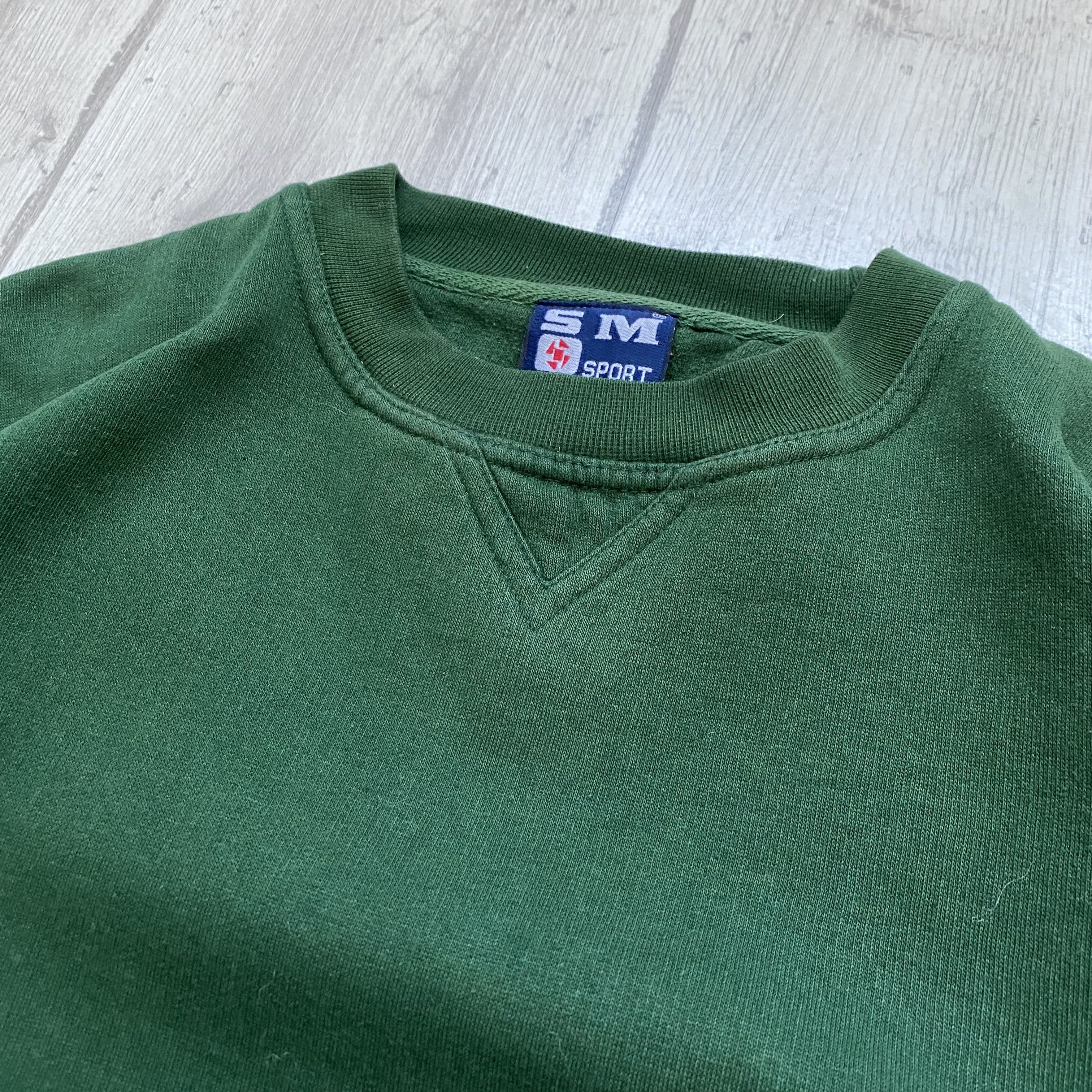 Hanes 🫑 Vintage 90s Blank Heavy Boxy sweatshirt green Y2K hoodie Size US M / EU 48-50 / 2 - 5 Thumbnail