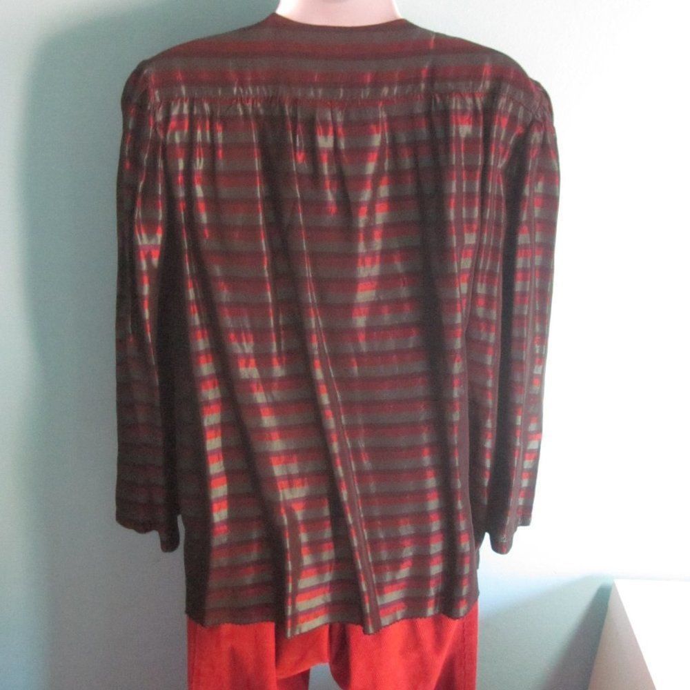 Vintage Vintage Silk Striped Shirt / Jacket - Fits Size L Size L / US 10 / IT 46 - 9 Thumbnail