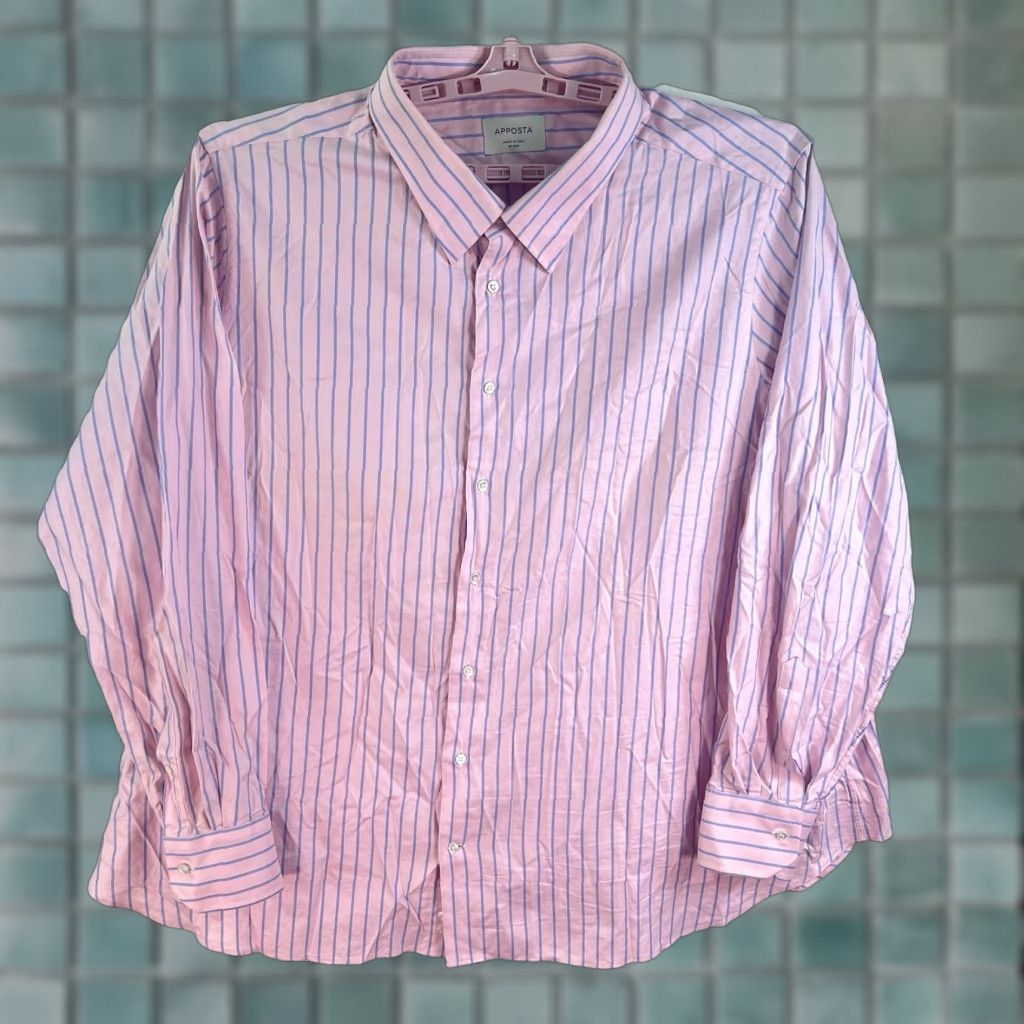 Vintage Vintage Apposta Men's Shirt Long Sleeve Button-Up Casual 3XL Pink Cotton Italy Size US XXL / EU 58 / 5 - 1 Thumbnail
