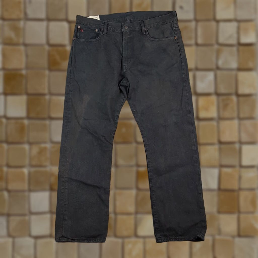 Polo Ralph Lauren Polo Ralph Lauren Black Denim Jeans Men's 36x30 Straight RL Jeans Vintage 90s Punk Grunge Retro Workwear 5-Pocket Mens Size US M / EU 48-50 / 2 - 1 Thumbnail
