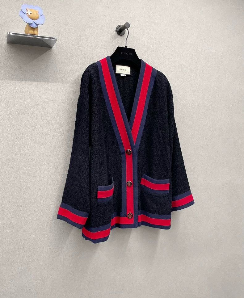 Gucci Gucci Size 36 Black striped cardigan jacket size 36 2502-N Size US XS / EU 42 / 0 - 3 Thumbnail