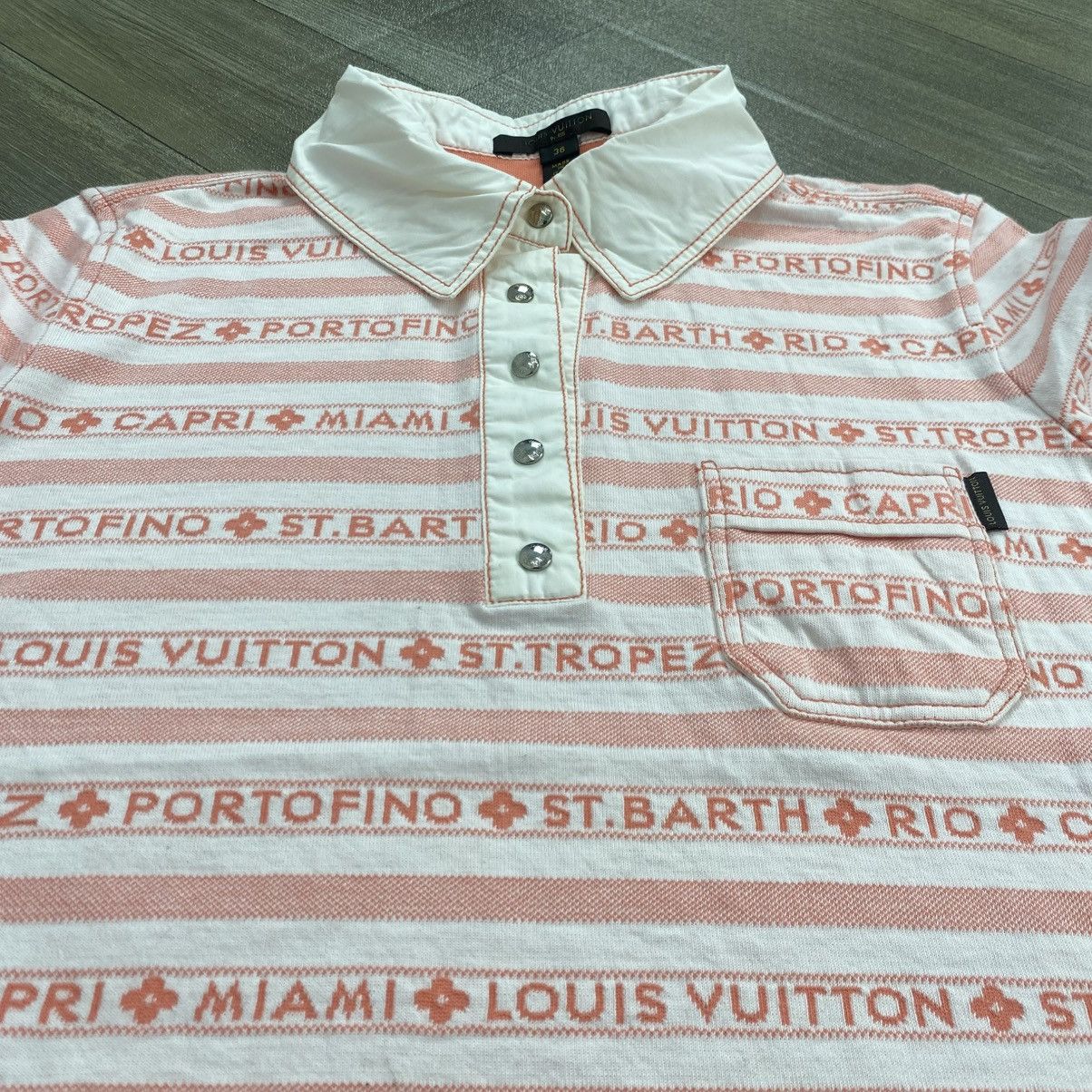Louis Vuitton Vintage Louis Vuitton In Cotone Orange Stripe Polo Shirt Size M / US 6-8 / IT 42-44 - 3 Thumbnail