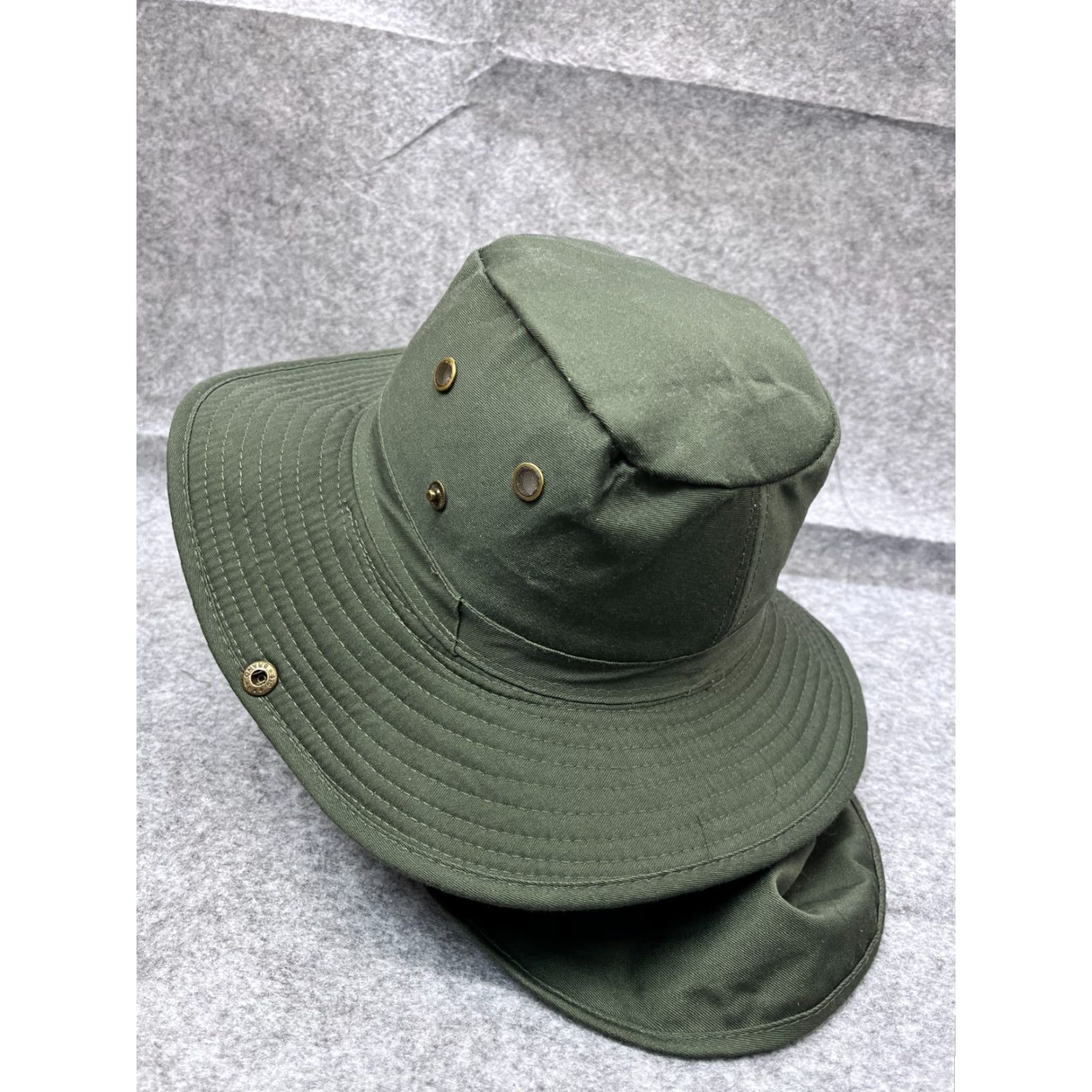 Vintage Unbranded Green Bucket Hat Adult Medium 100% Cotton Neck Flap Outdoor Fishing Camping Travel Unisex Size ONE SIZE - 5 Thumbnail