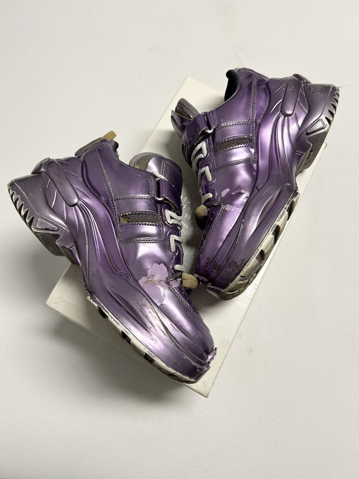 Maison Margiela 2008 Retro Fit Purple Metallic Platform Sneaker Size US 6 / EU 39 - 4 Thumbnail