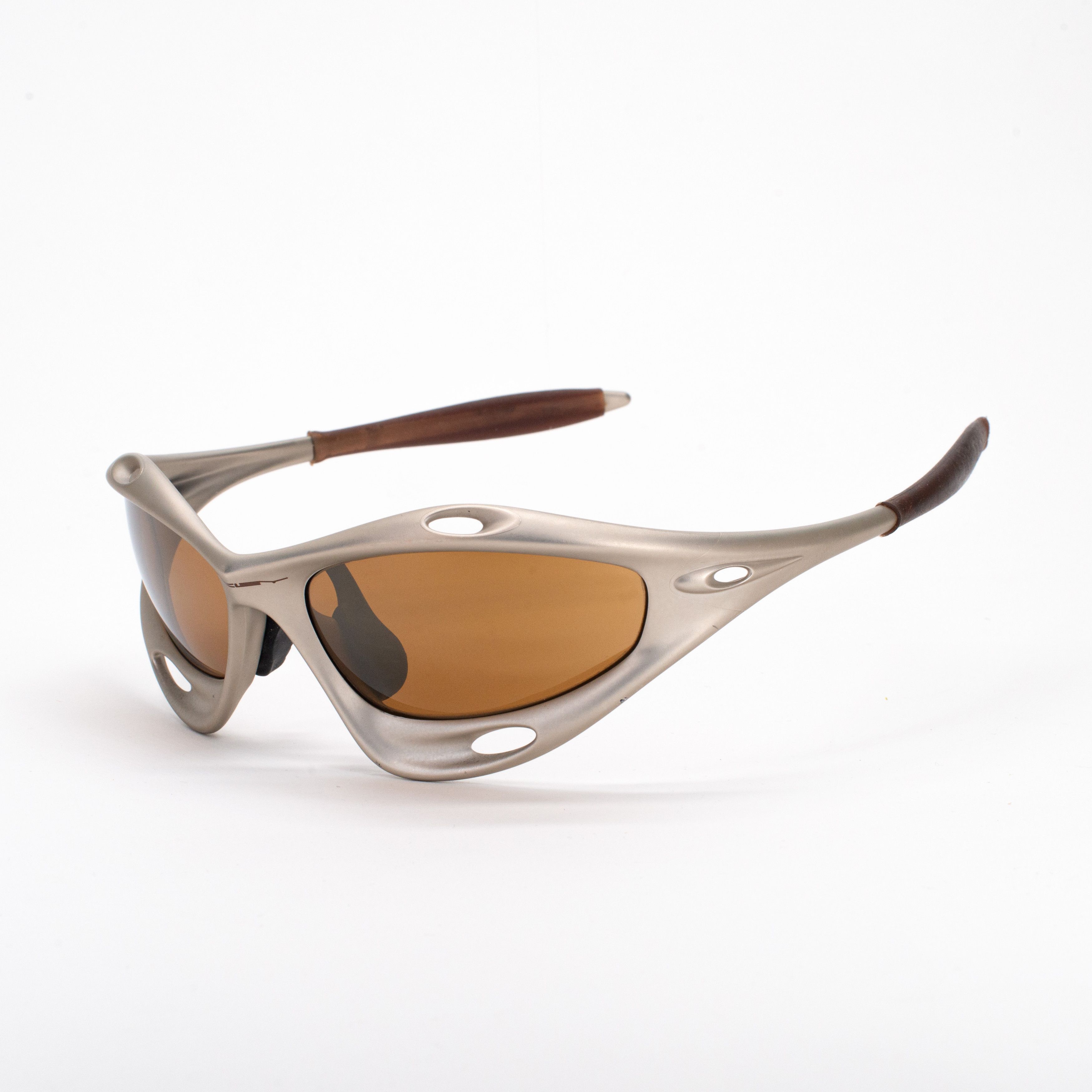 image of Oakley Racing Jacket Sunglasses Platinum Rootbeer Gold Eye in Silver, Men's