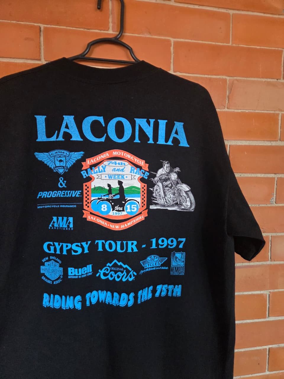 Vintage 1997 Laconia Motocycle Rally Week Size US L / EU 52-54 / 3 - 8 Thumbnail