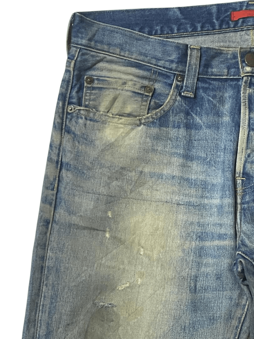 If Six Was Nine × Japanese Brand Vintage Japanese Brand Red Card Blue Washed Distressed Jeans Size US 36 / EU 52 - 5 Thumbnail