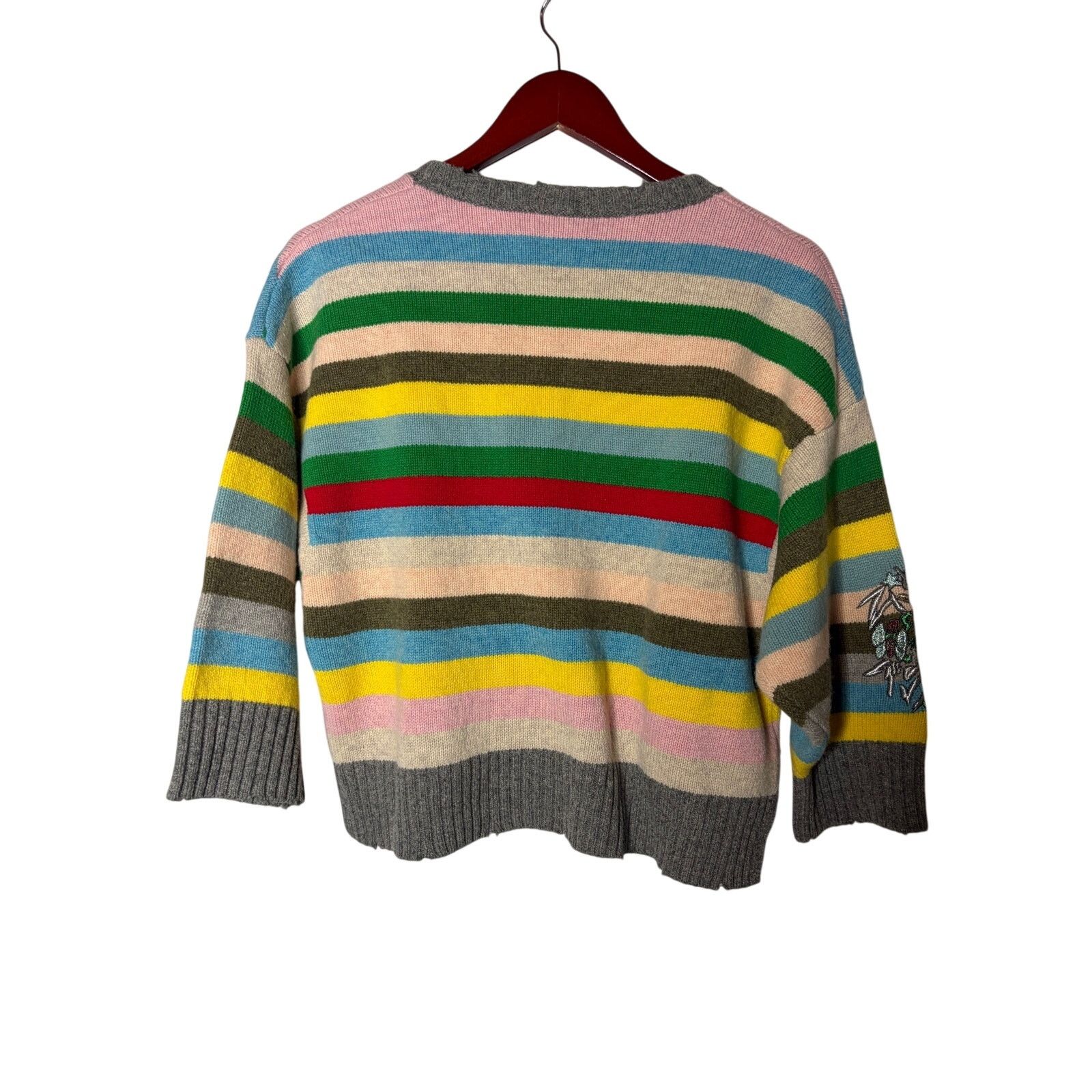 Zadig & Voltaire Zadig & Voltaire wool multicolor striped embroidered sweater Size XS / US 0-2 / IT 36-38 - 10 Thumbnail