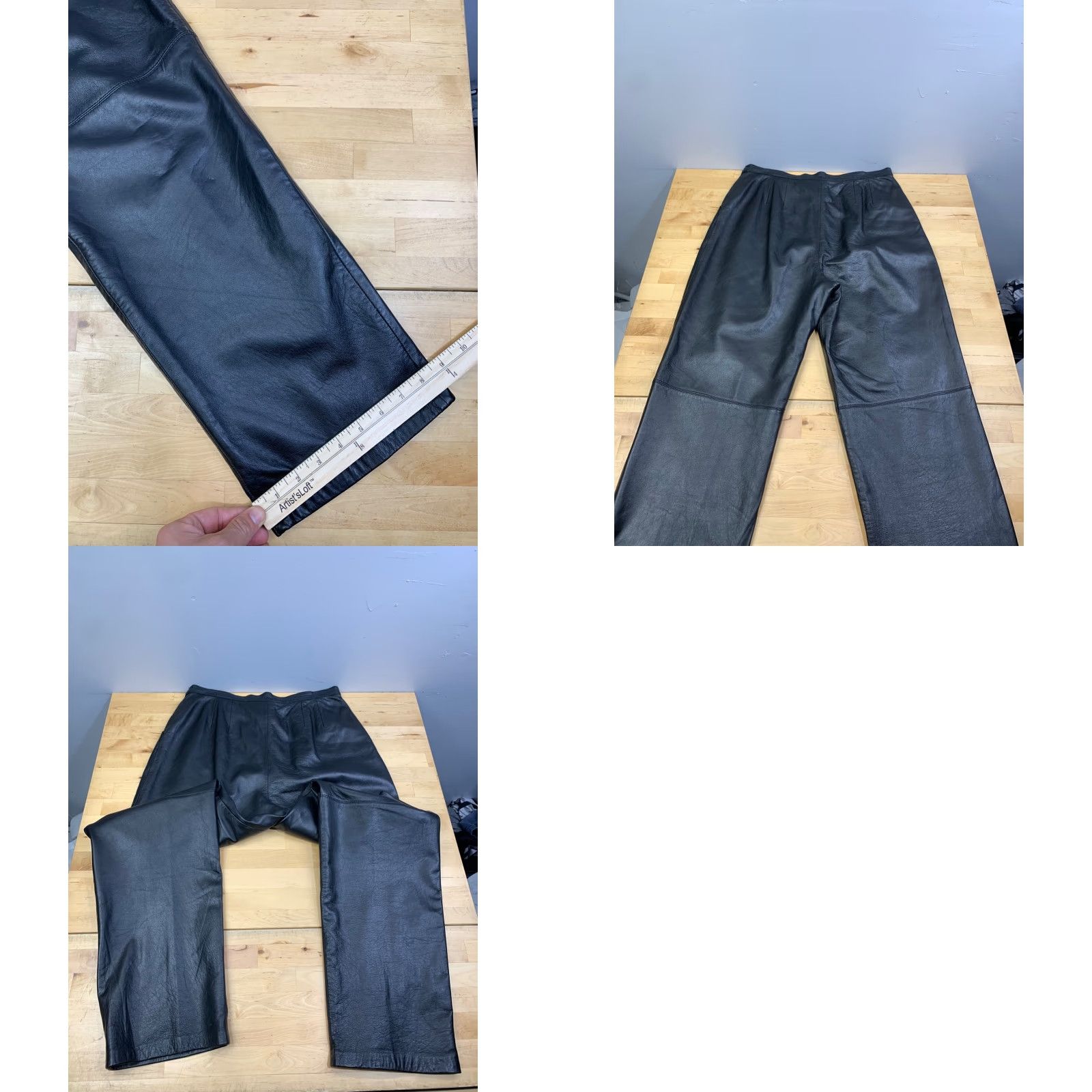 Alfani VINTAGE Alfani Leather Pants Womens 14 Black 30" Inseam Size 36" / US 14 / IT 50 - 8 Thumbnail