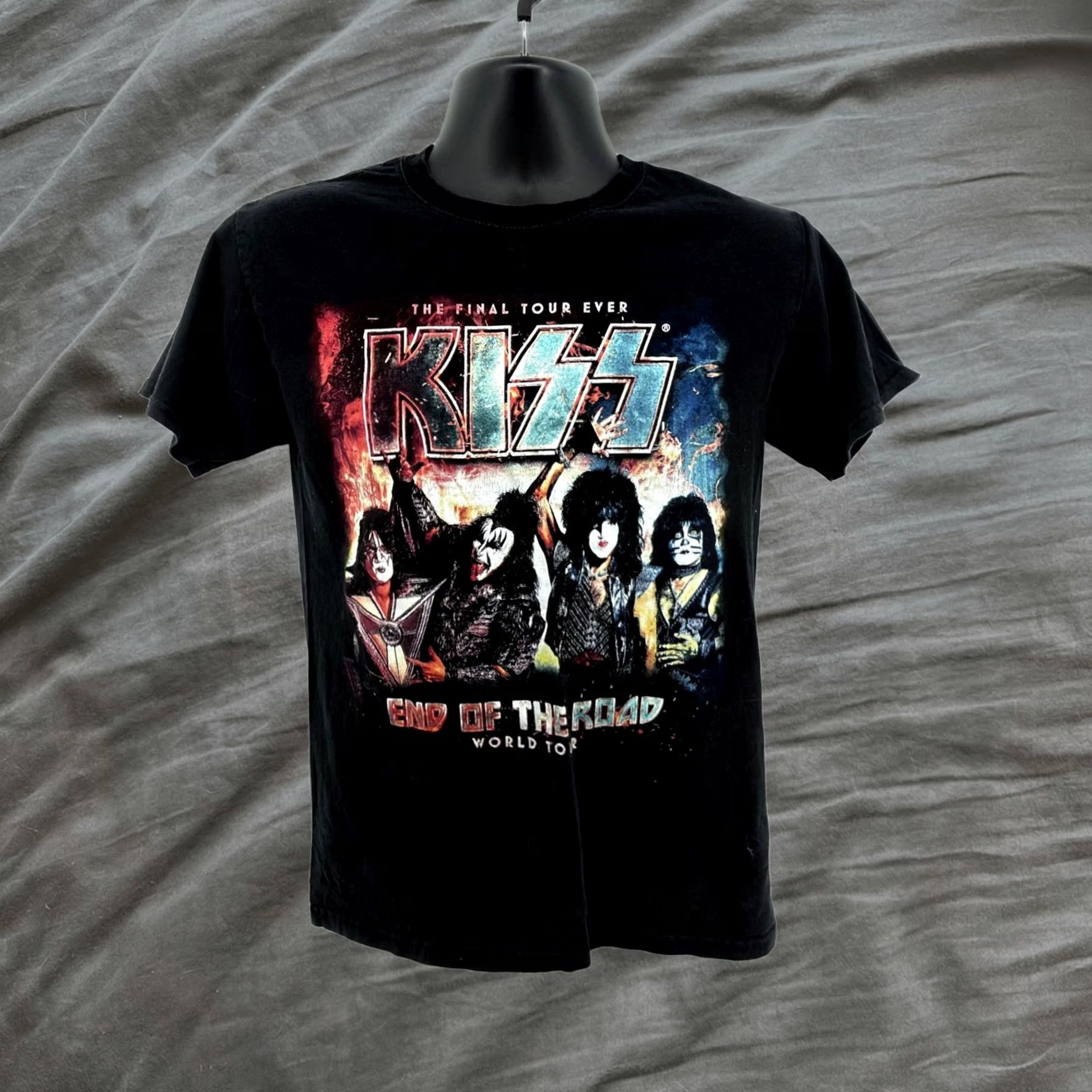 Kiss Concert T Shirt 2019 World Tour End Of The Road Black Fruit Of The Loom Mens S, Men's