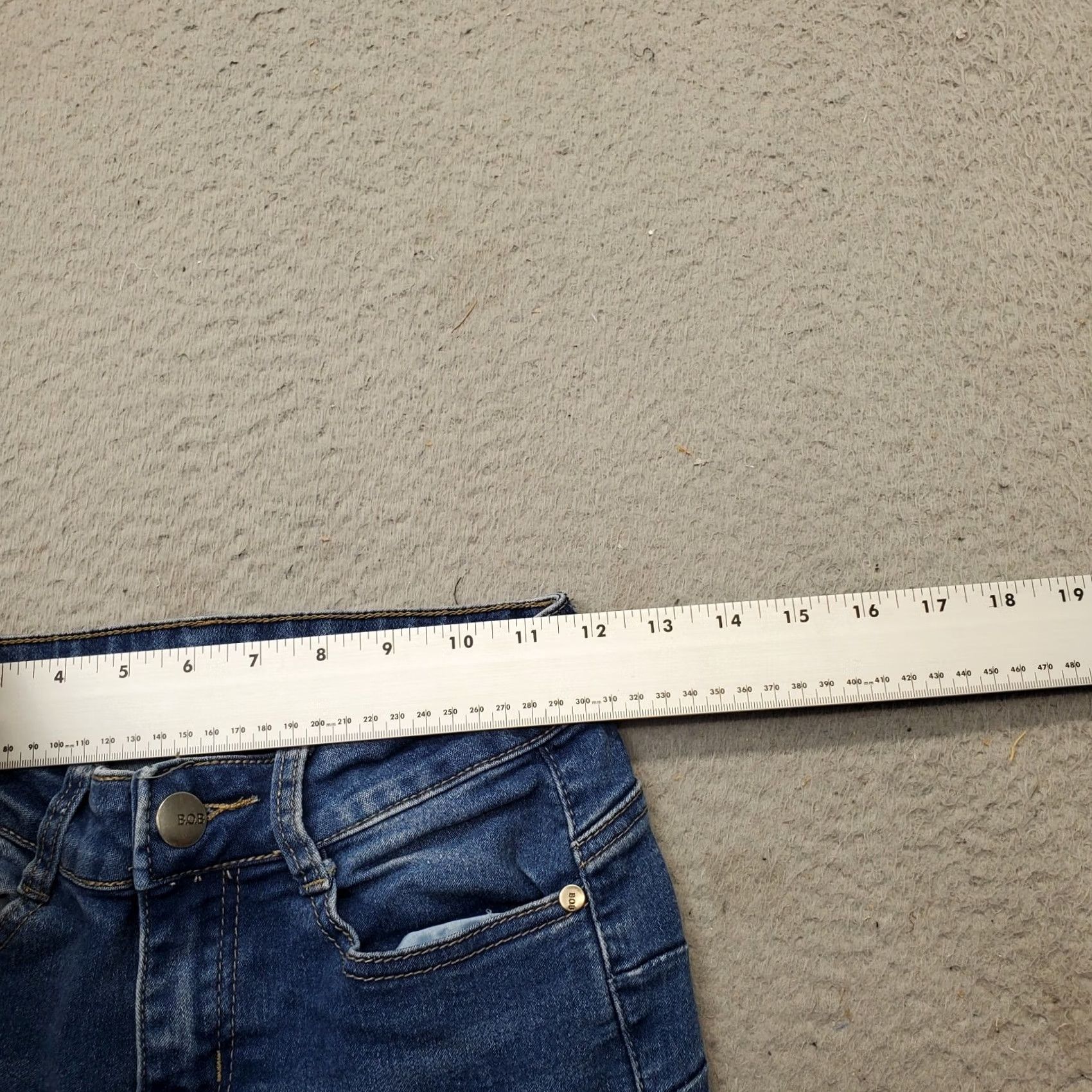 Vintage BOB Skinny Jeans Women's 1/2 Blue Denim Medium Wash Whiskered Low Waist Pants Jeans Womens Size 25" / US 0 / IT 36 - 5 Thumbnail